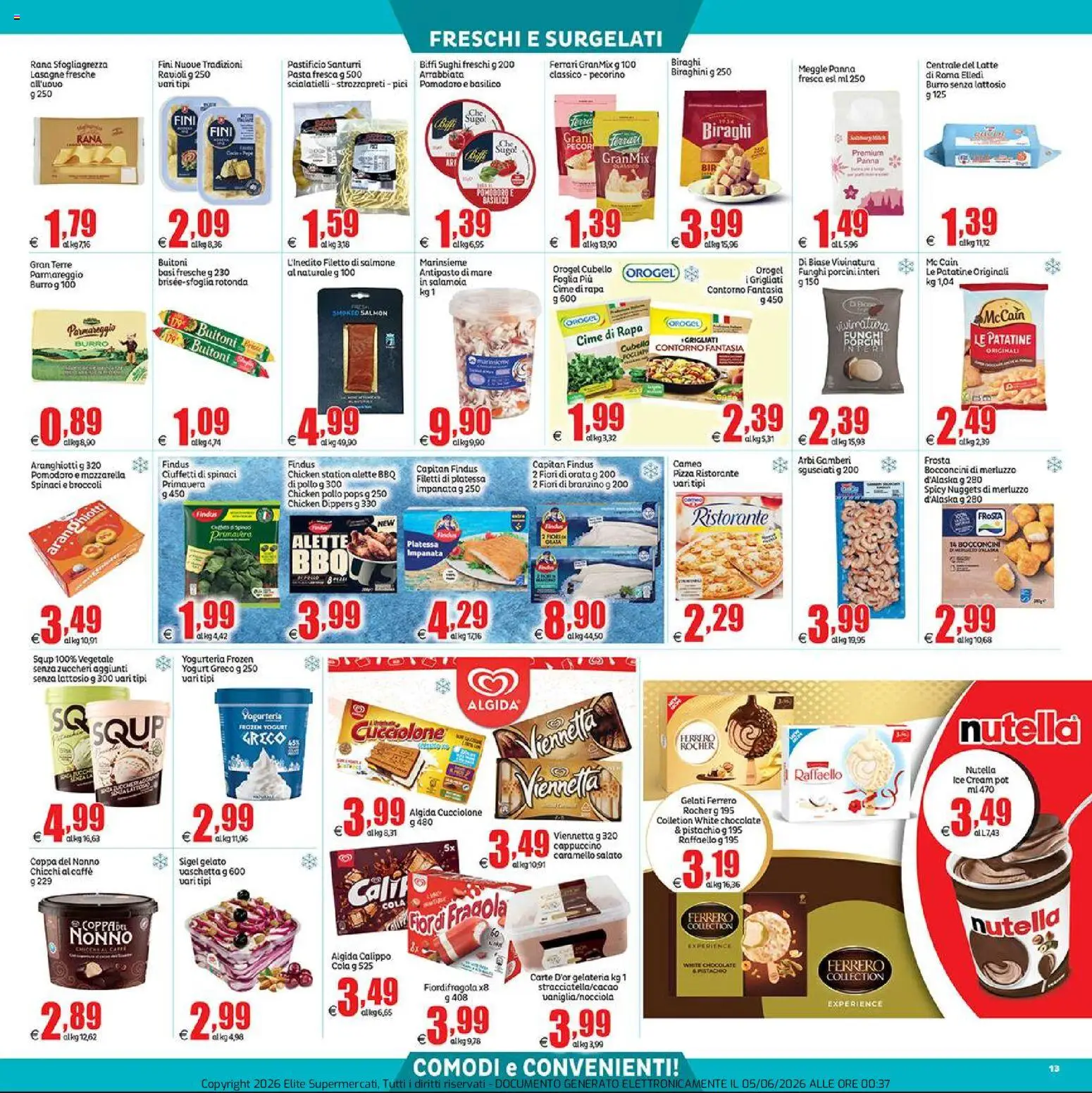 Volantino Elite Supermercati del 05.06.2026 | Pagina: 13 | Prodotti: Yogurt, Mozzarella, Pomodoro, Broccoli