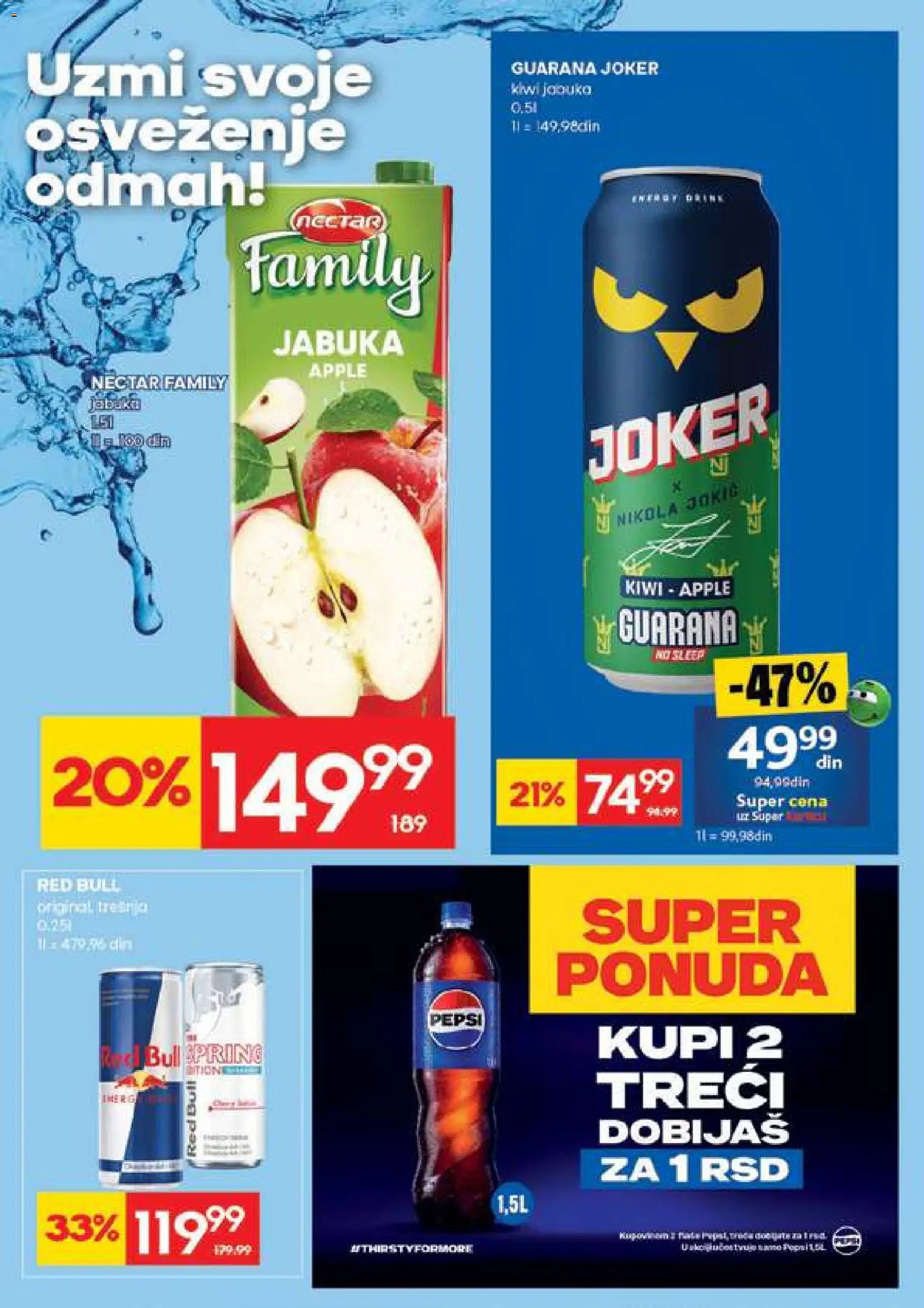 Mercator katalog - važi od 14.05.2026 | Strana: 25 | Proizvode: Guarana, Red Bull, Pepsi