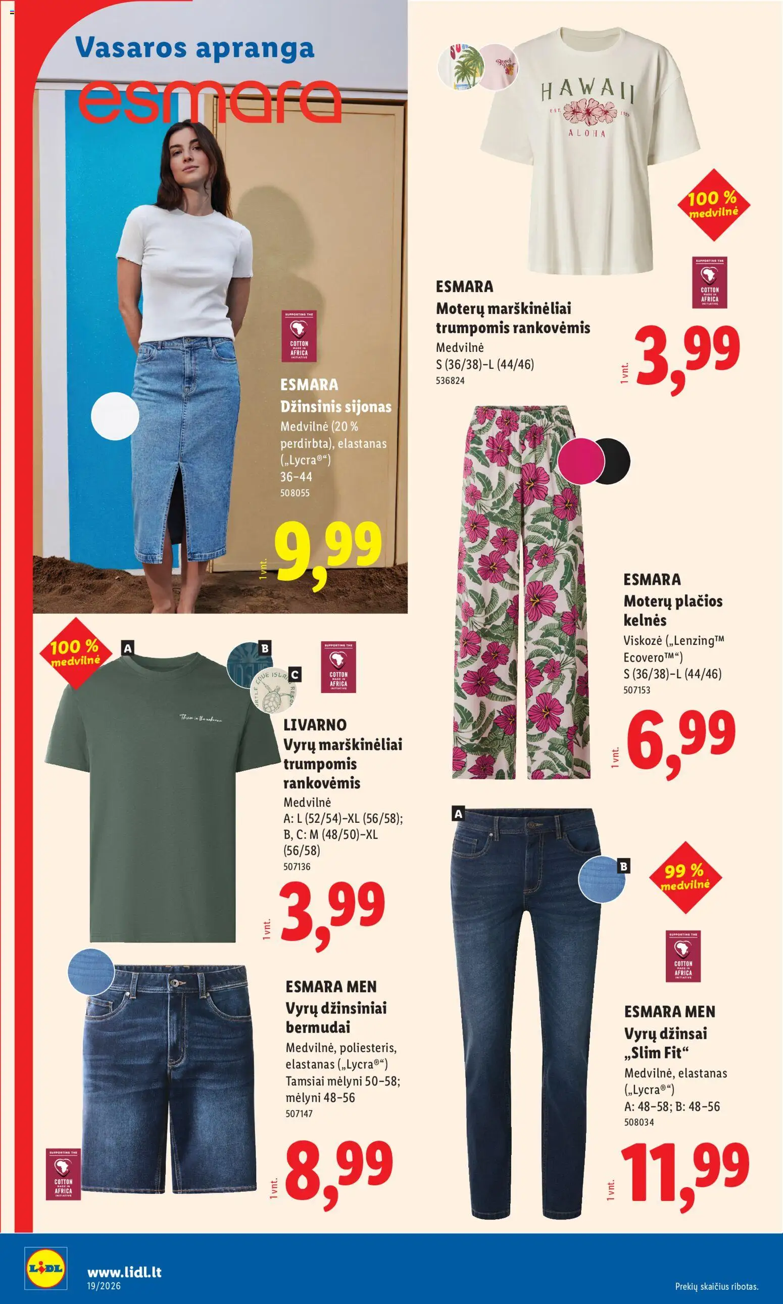 LIDL akcijos nuo 04.05.2026 | Puslapis: 8 | Prekių: Džinsai, Sijonas, Marškinėliai, Kelnes