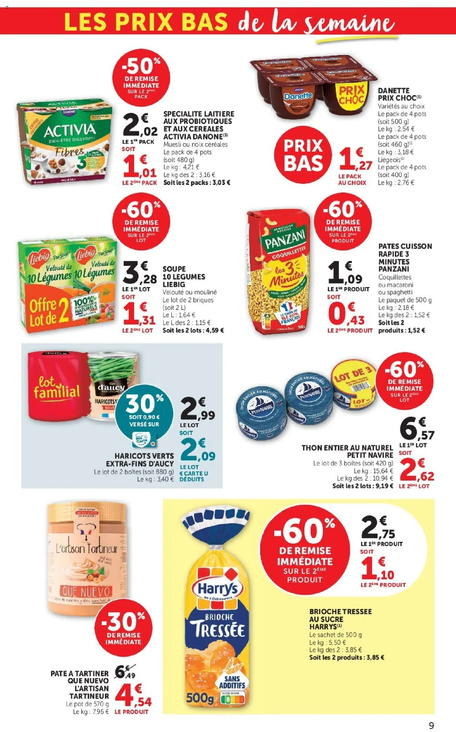 {H1} | Page: 9 | Produits: Muesli, Brioche, Brioche tressée, Pâtes