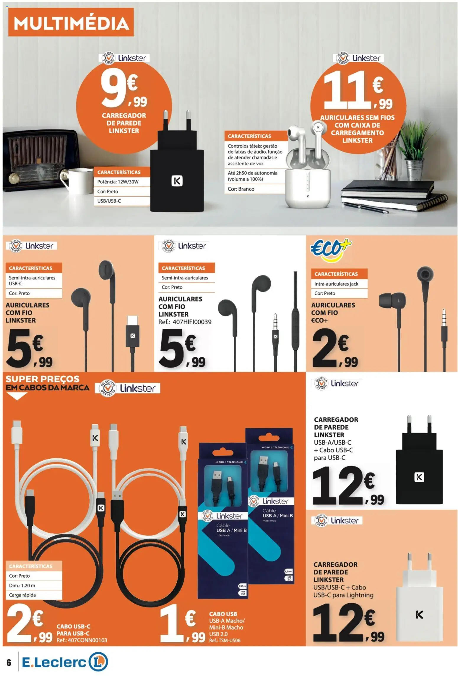 E.Leclerc folheto Não Alimentar │ válido de 07.05.2026 | Página: 6 | Produtos: Cabo, USB, Caixa