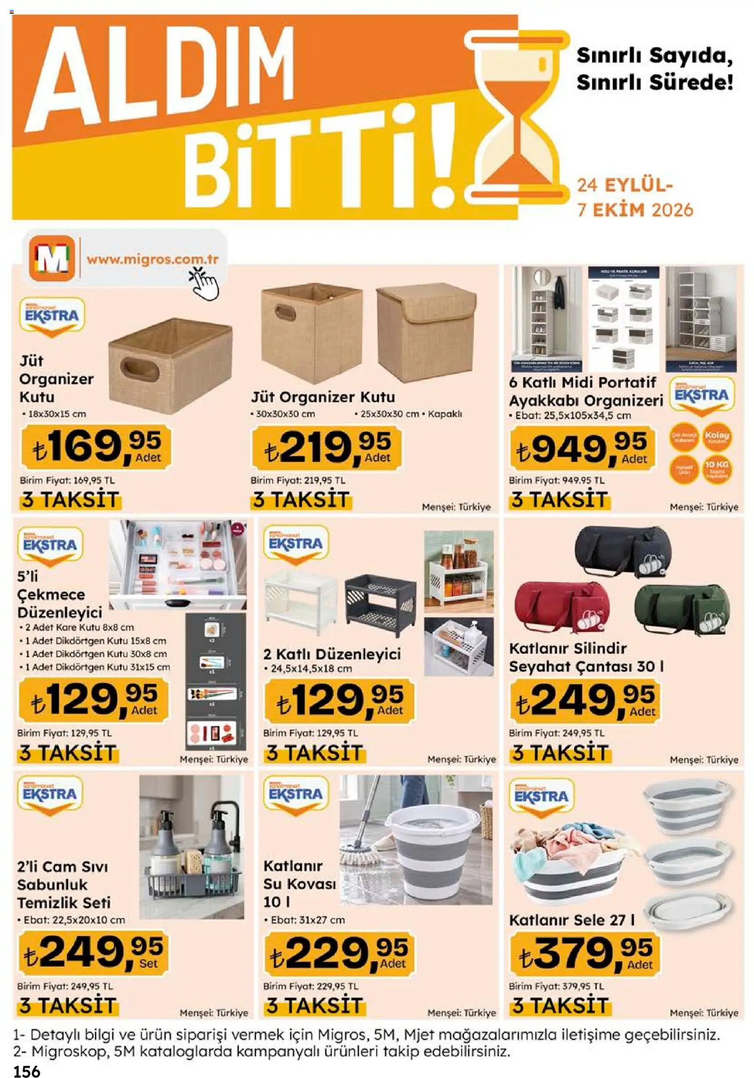Migros Katalog - 5M Migroskop Dijital - 05 Ekim 2026 tarihinden itibaren geçerlidir | Sayfa: 156 | Ürünler: Kutu, Su, Seyahat çantası, Sabunluk