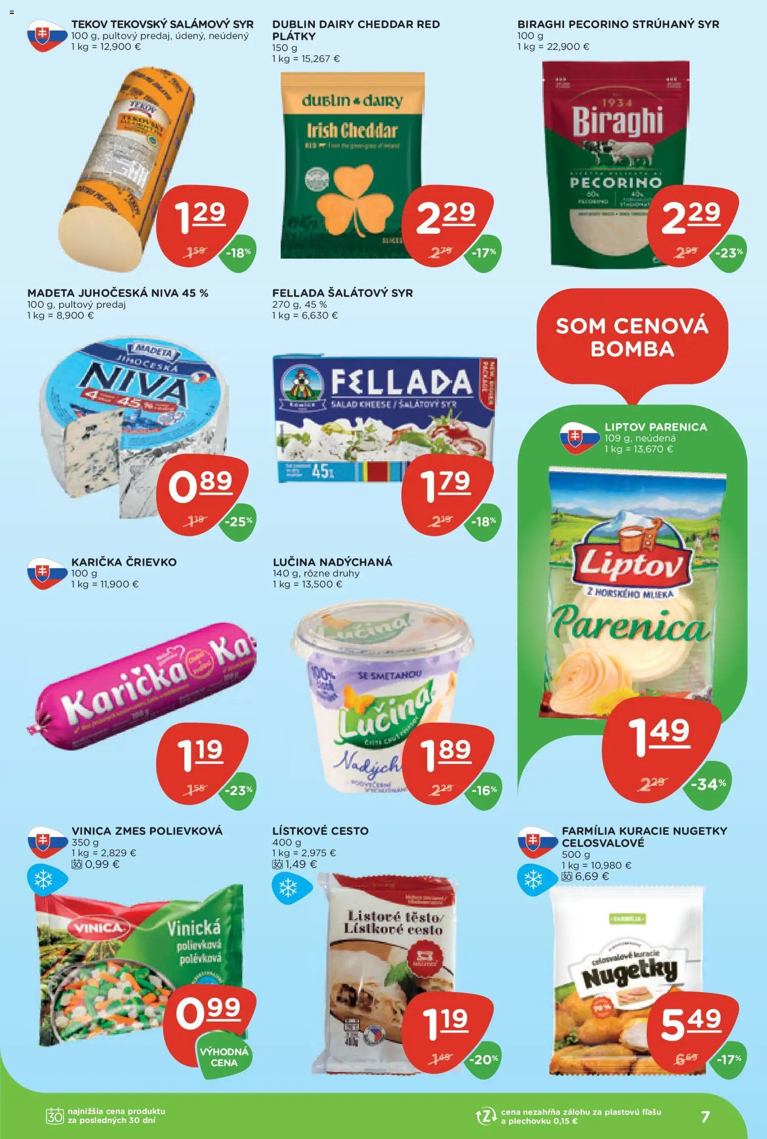 Nové Terno akcie – leták je platný od 10.09.2026 | Strana: 7 | Produkty: Strúhaný syr, Cesto, Cheddar, Lístkové cesto