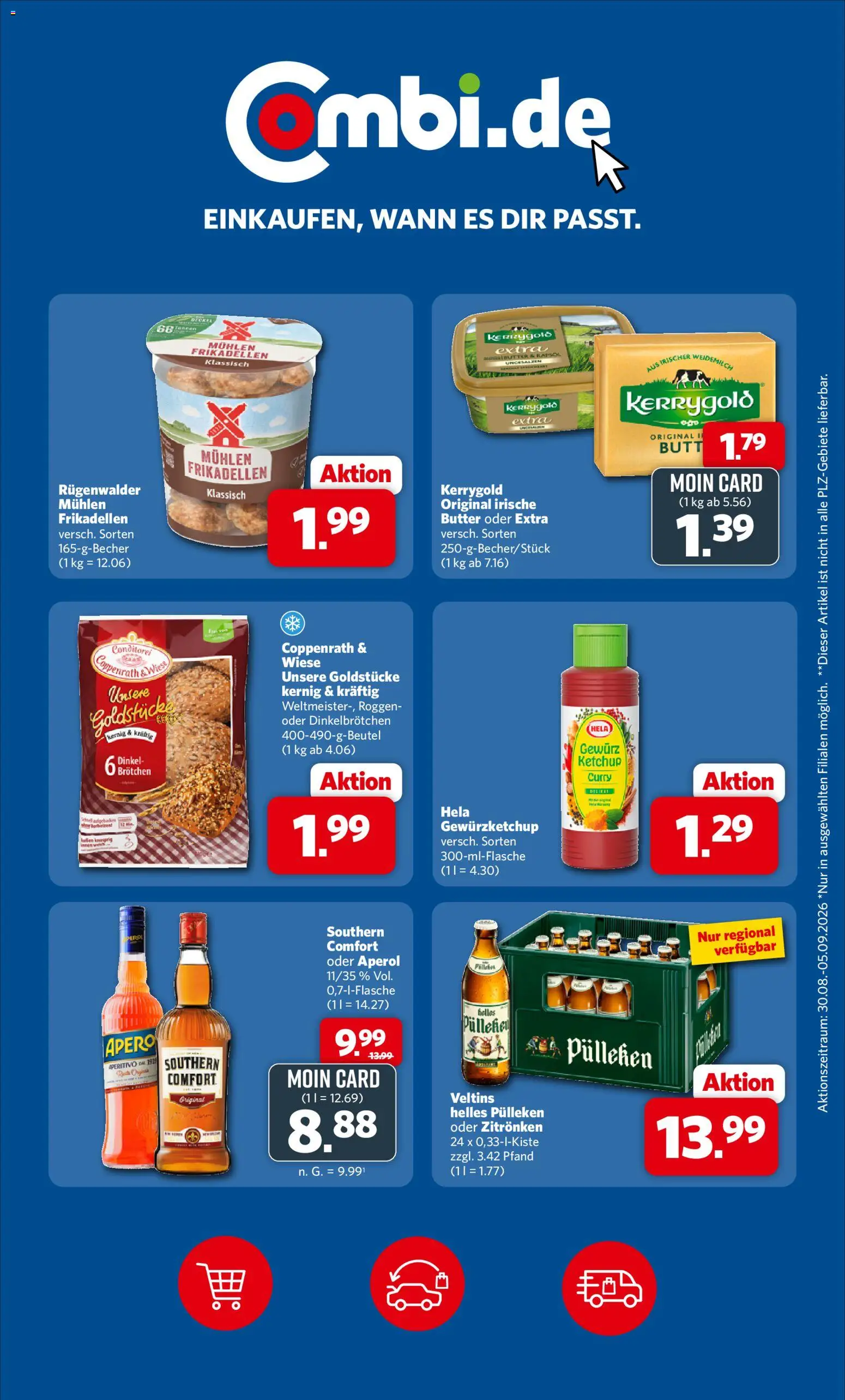 Combi Wochenknaller – gültig ab 30.08.2026 | Seite: 2 | Produkte: Helles pulleken, Southern comfort, Aperol, Ketchup