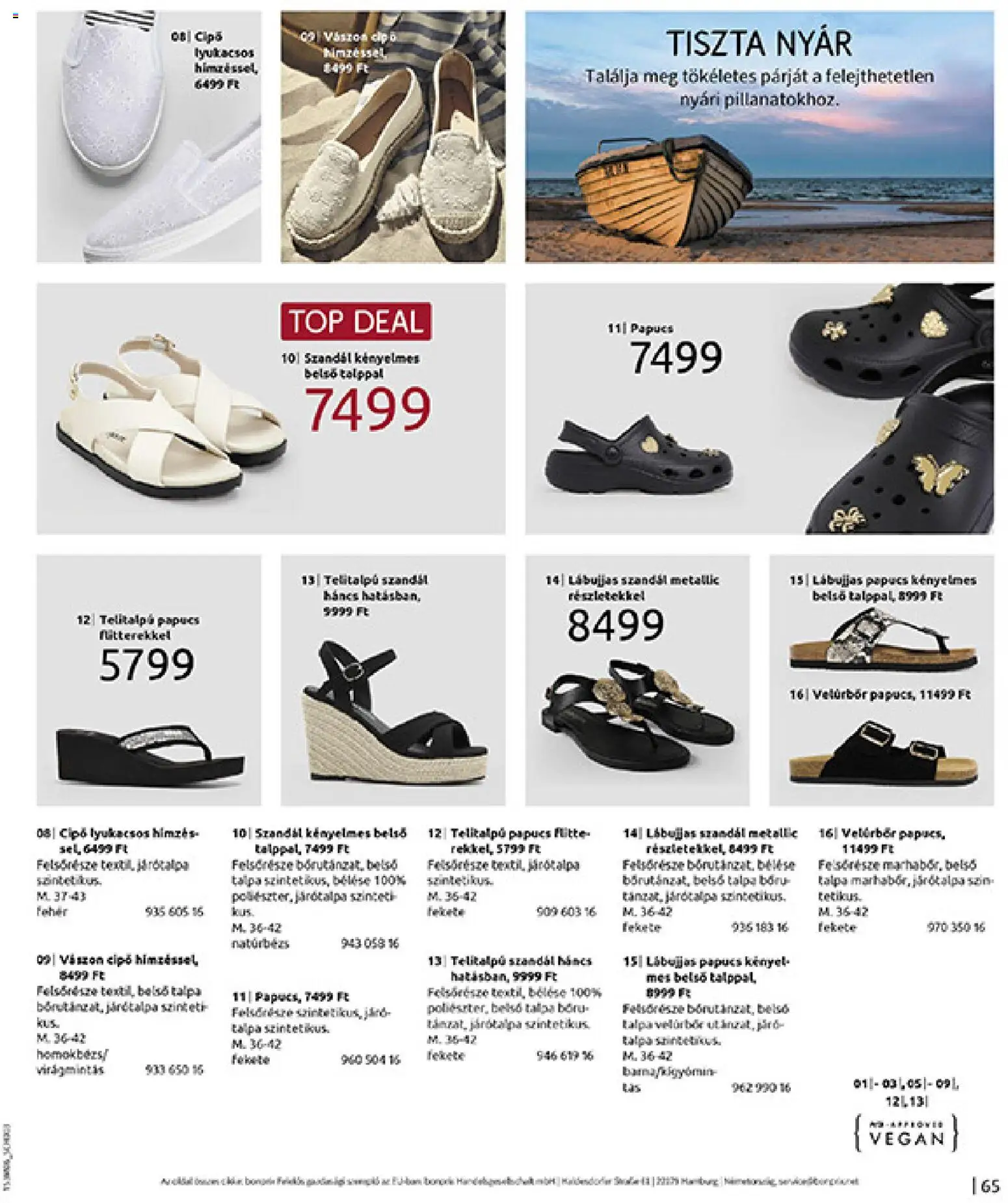Bonprix akciós ujság - amely érvényes a következő dátumtól: 16.06.2026 | Oldal: 67 | Termékek: Szandál, Papucs, Vegán