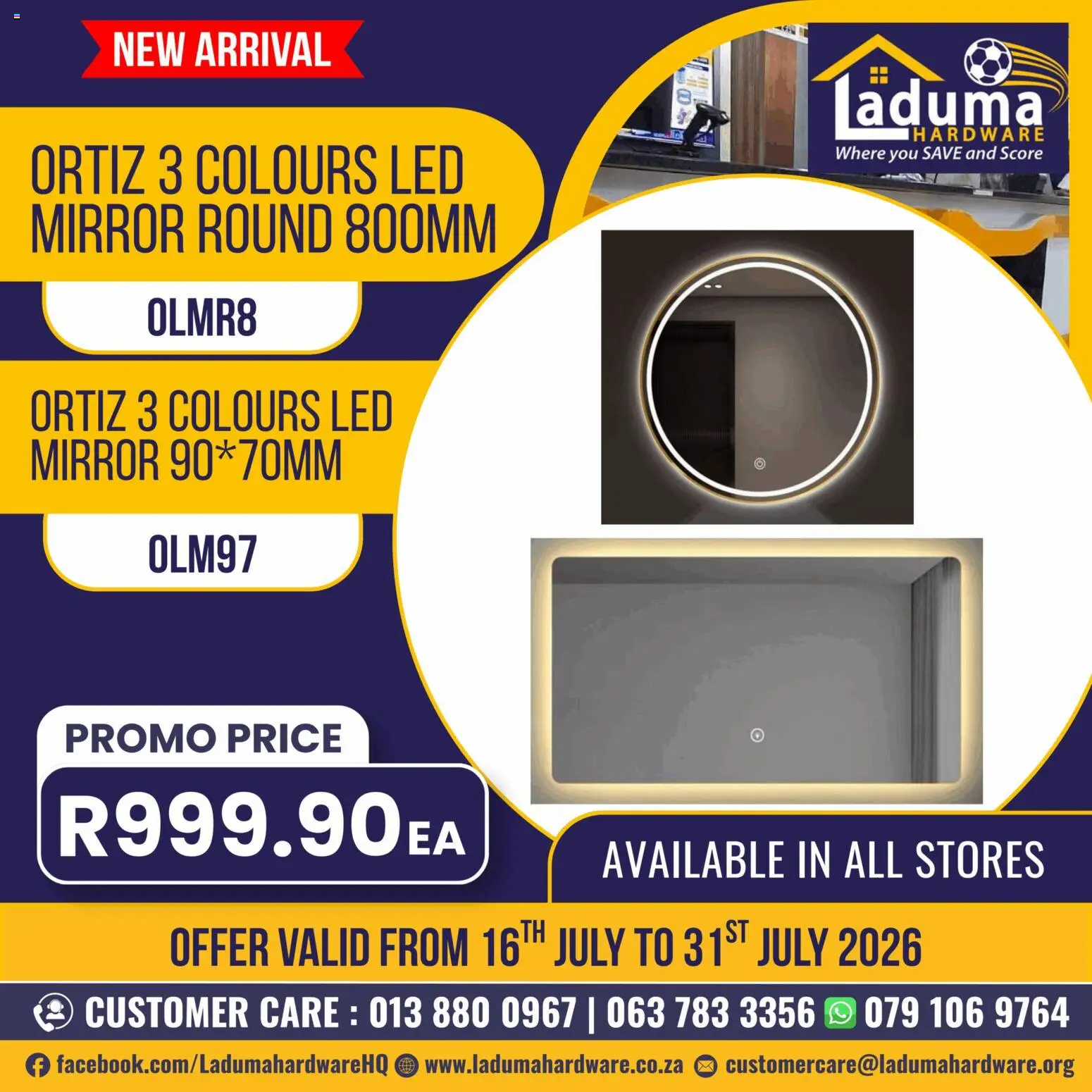 New Laduma Hardware catalogue – valid from 16/07/2026 | Page: 2 | Products: Mirror