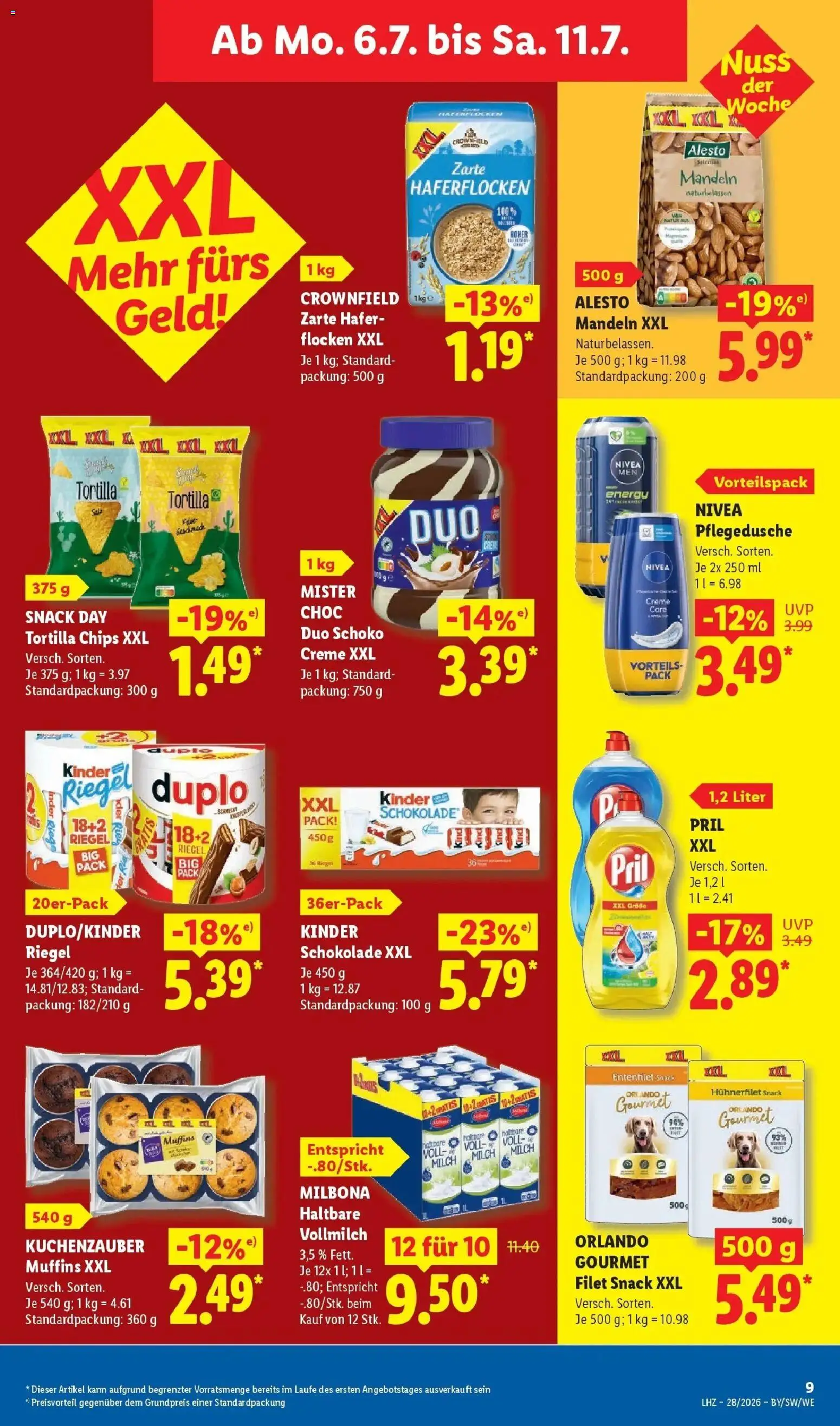 Lidl Prospekt Villingen-schwenningen – gültig ab 06.07.2026 | Seite: 15 | Produkte: Kinder schokolade, Milch, Kinder riegel, Chips