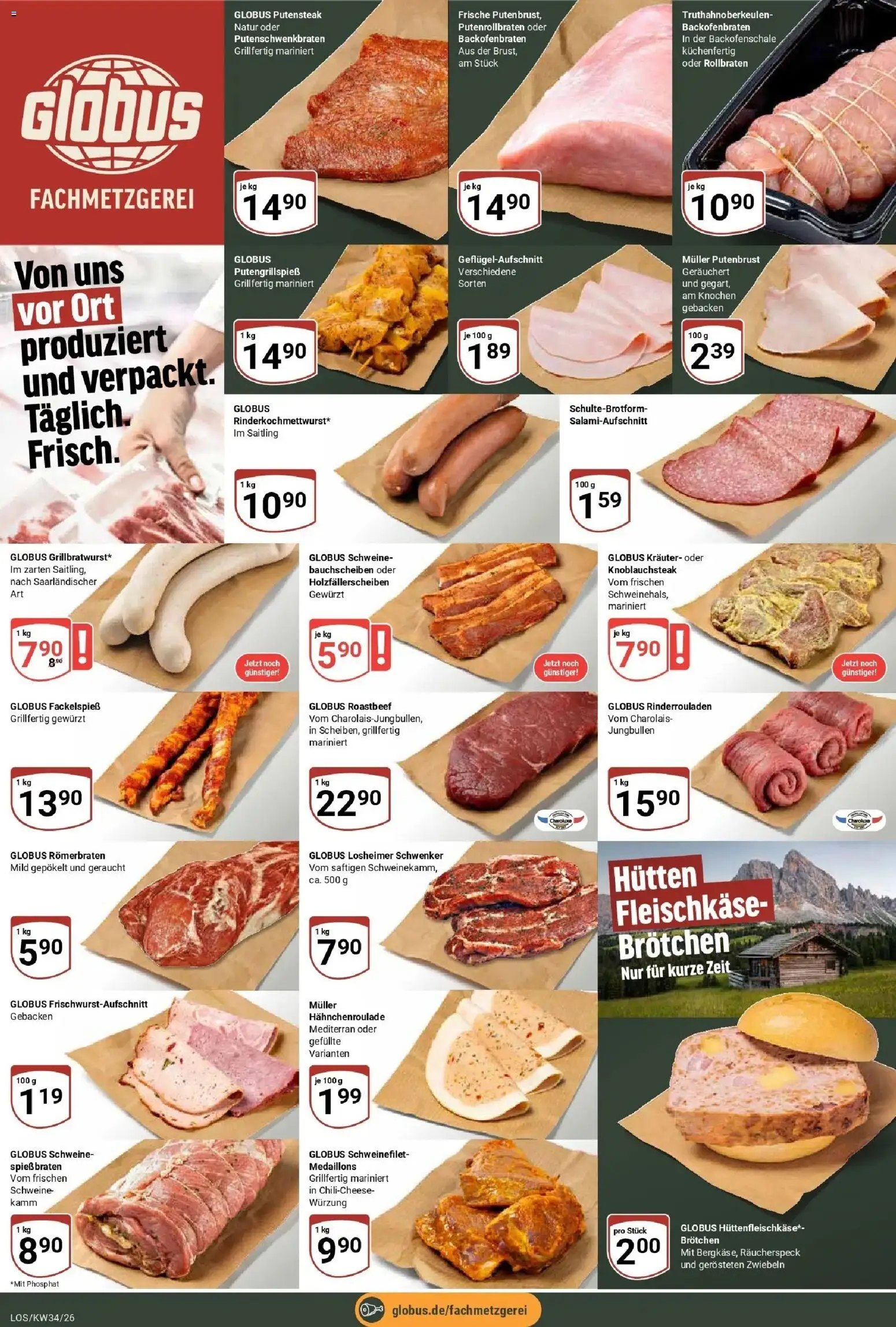 Globus Prospekt Losheim Am See (ab 17.08.2026) » Angebote online | Seite: 9 | Produkte: Rinderrouladen, Putenbrust, Roastbeef, Schweinefilet