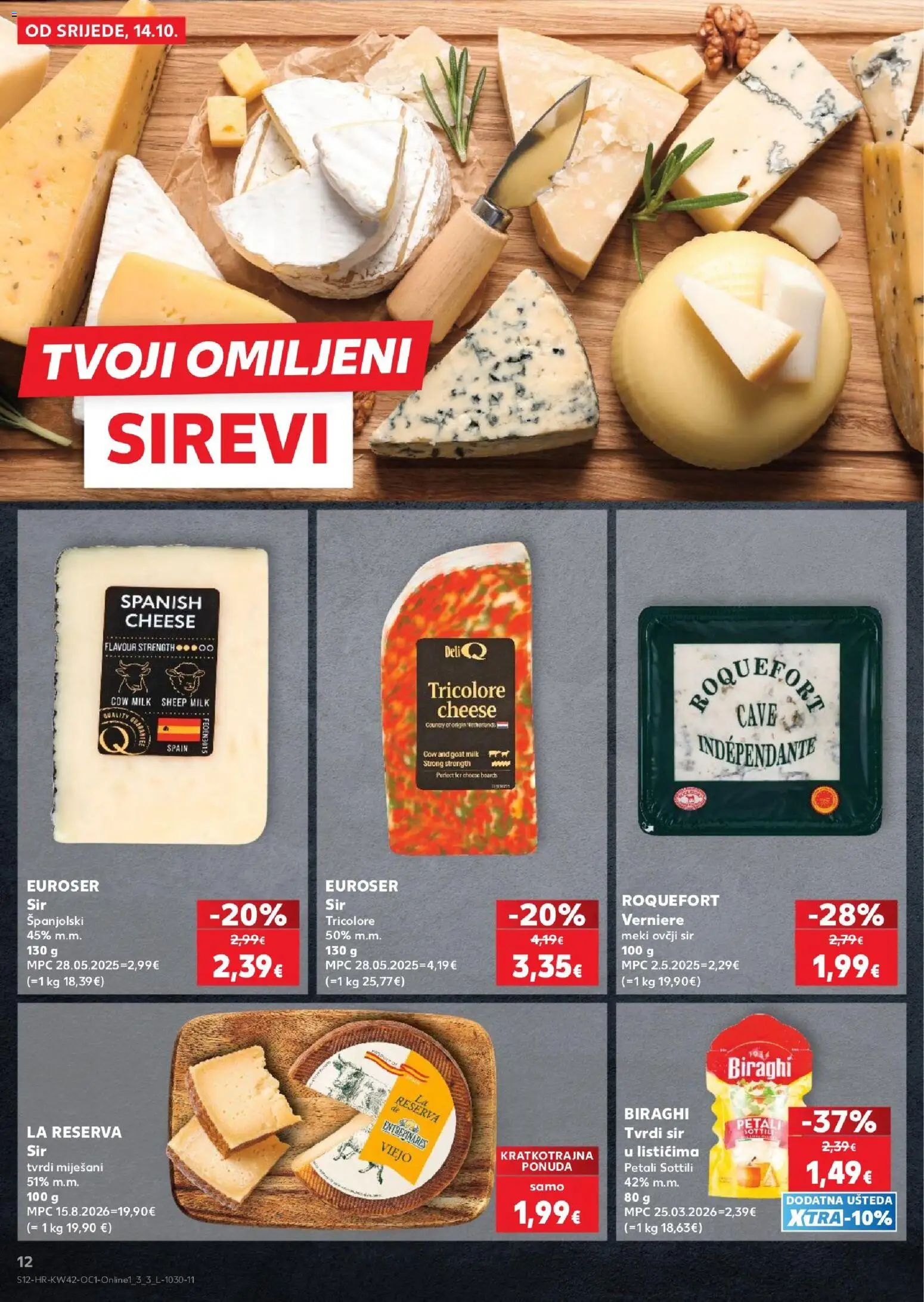 Kaufland katalog | vrijedi od 14.10.2026 | Stranica: 12 | Proizvodi: Ovčji sir, Sir, Tvrdi sir