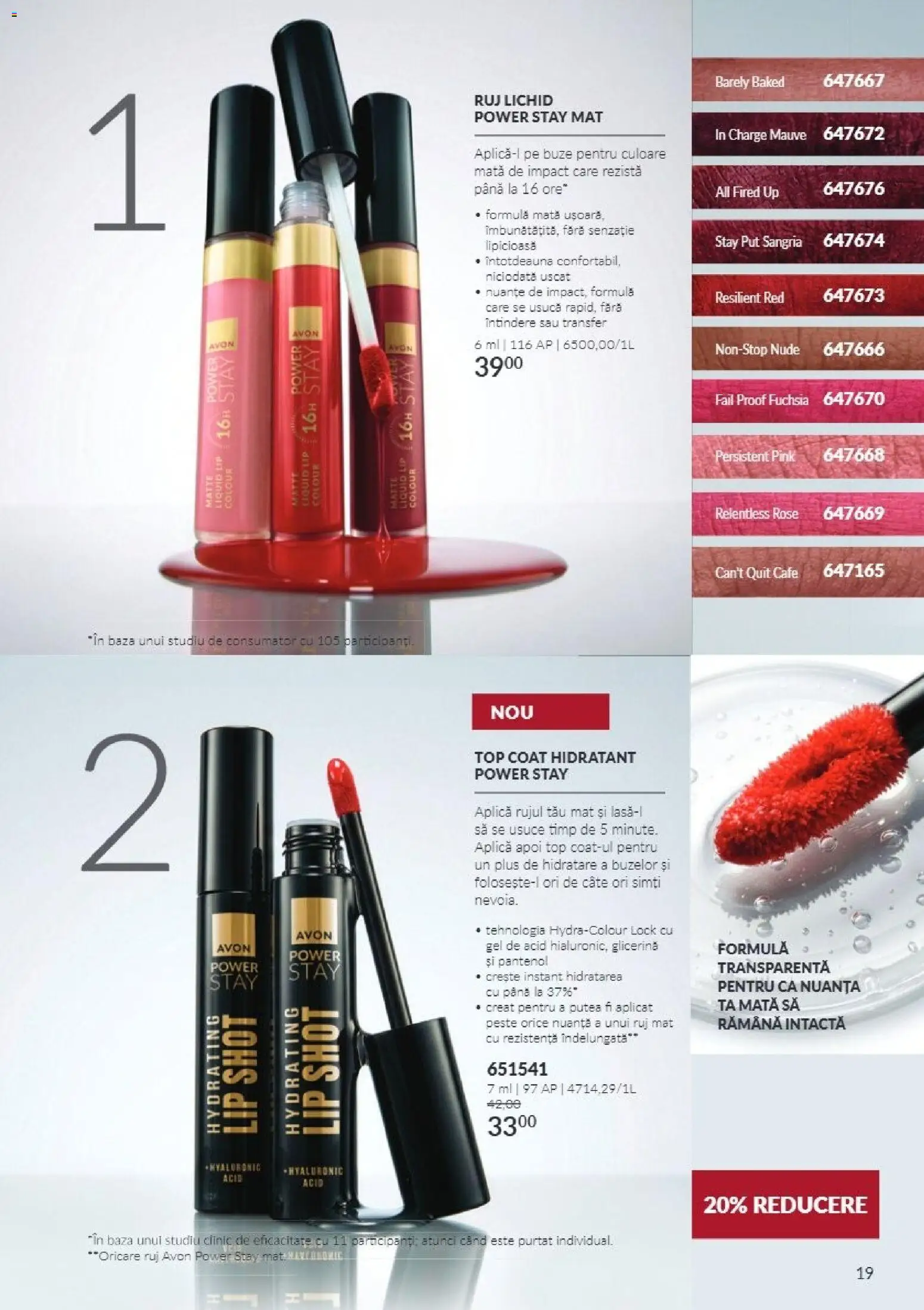 Noul catalog Avon – valabil de la 01.10.2026 | Pagină: 19 | Produse: Top, Ruj, Impact, Plus
