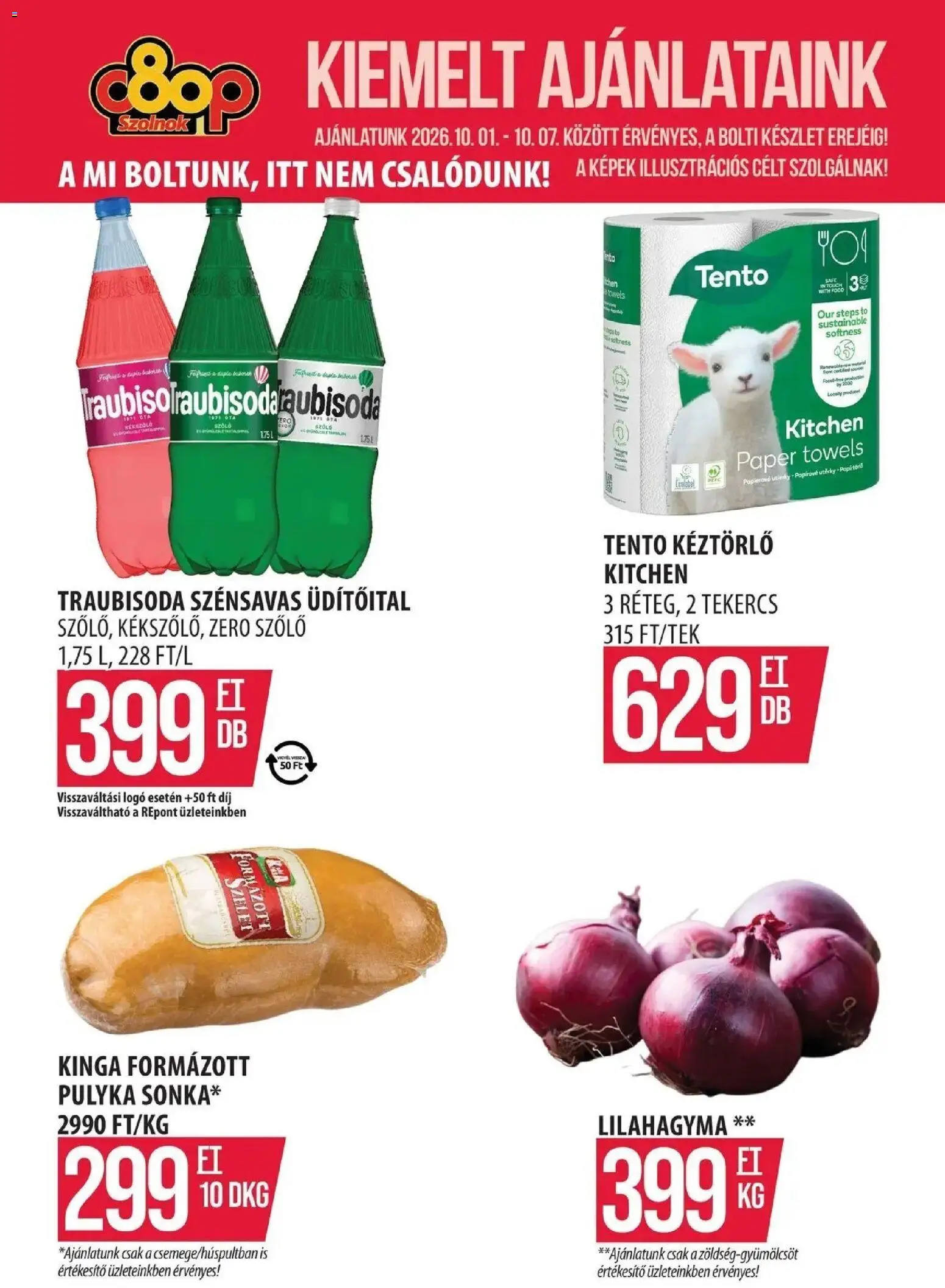COOP Szolnok akciós újság Debrecen - 2026.10.01. -tól/töl > akció, lapozható szórólap 🛍️ | Oldal: 1 | Termékek: Üdítőital, Szőlő, Lilahagyma, Só