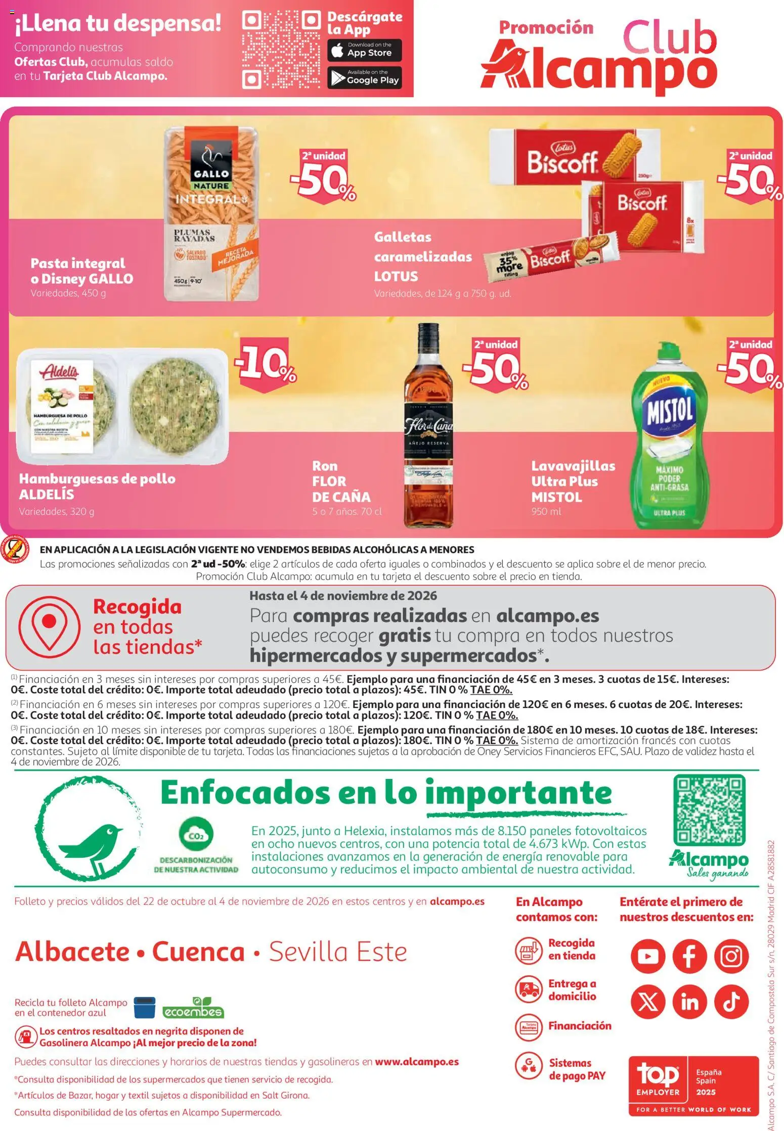 Alcampo folleto Cuenca │ válido desde el 22/10/2026 | Página: 32 | Productos: Pasta, Lotus, Lavavajillas, Bebidas