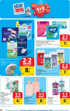Carrefour Hypermarkt Promoties van de week - Voorbeeld van een folder van Carrefour, geldig van 14/10/2026 | Pagina: 30 | Producten: Listerine, Tampons, Douchegel, Mondwater