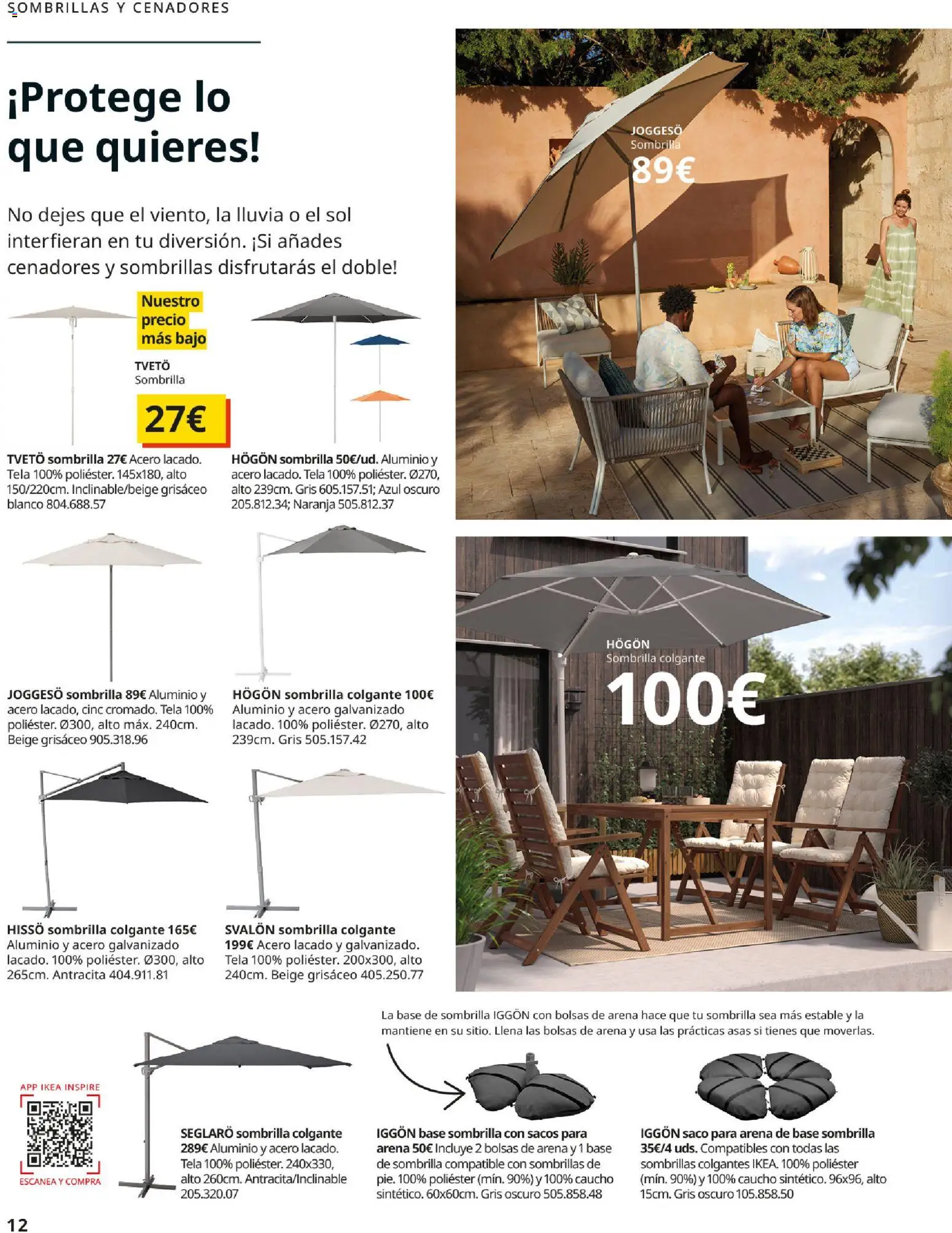 Catálogo IKEA Muebles de exterior │ válido desde el 17/12/2025 | Página: 12 | Productos: Sombrilla