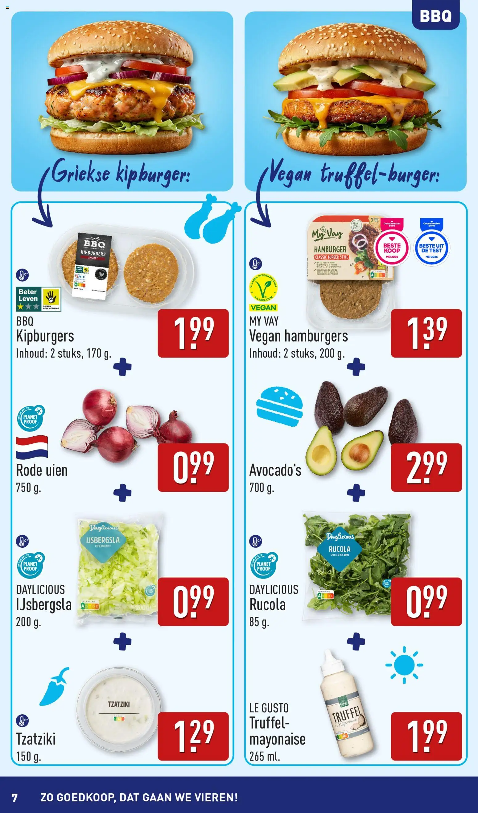 {H1} | Pagina: 7 | Producten: Rucola, Hamburger