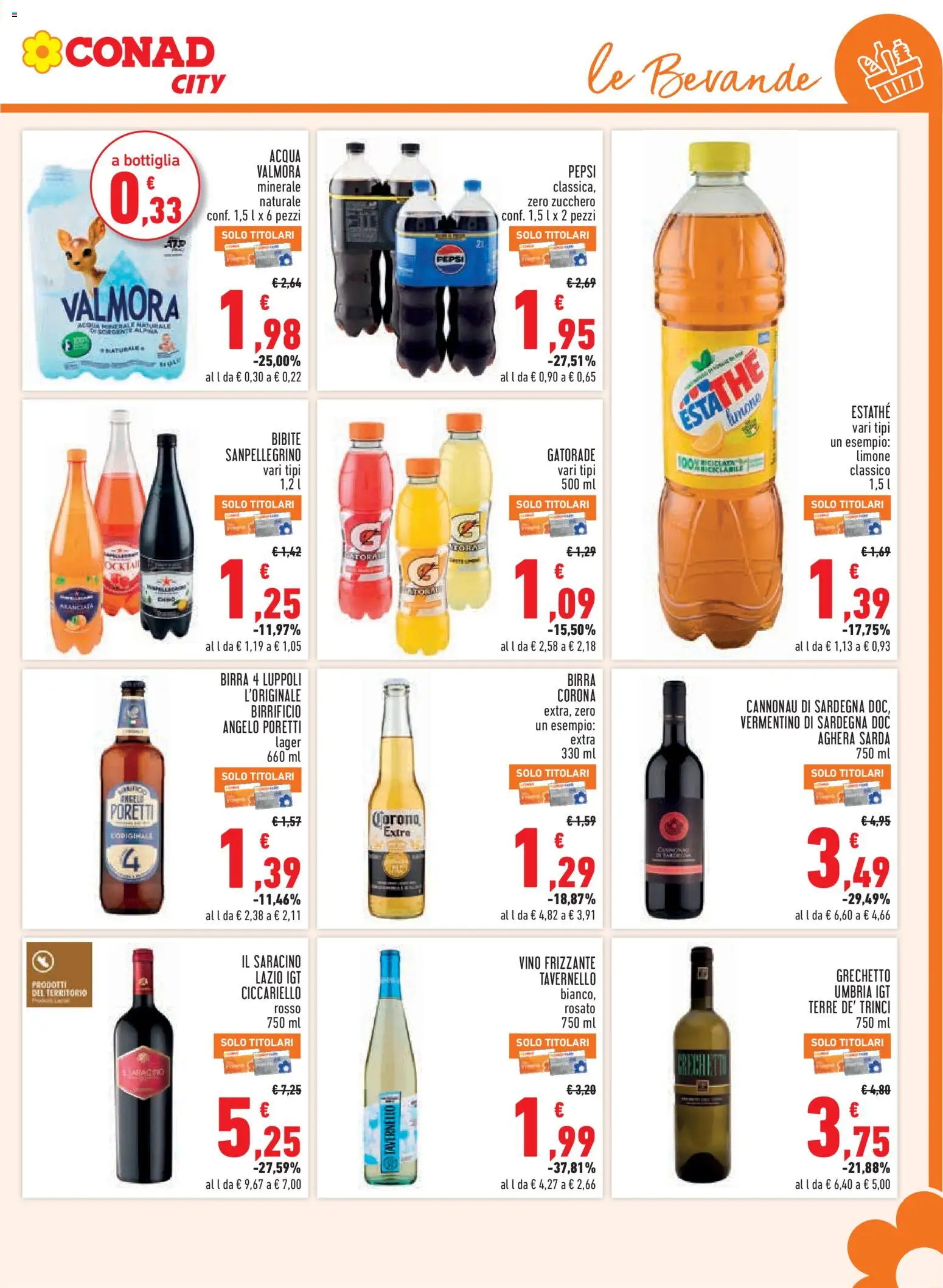 Volantino Conad del 26/08/2026 | Pagina: 15 | Prodotti: Zucchero, Vino, Pepsi, Bottiglia