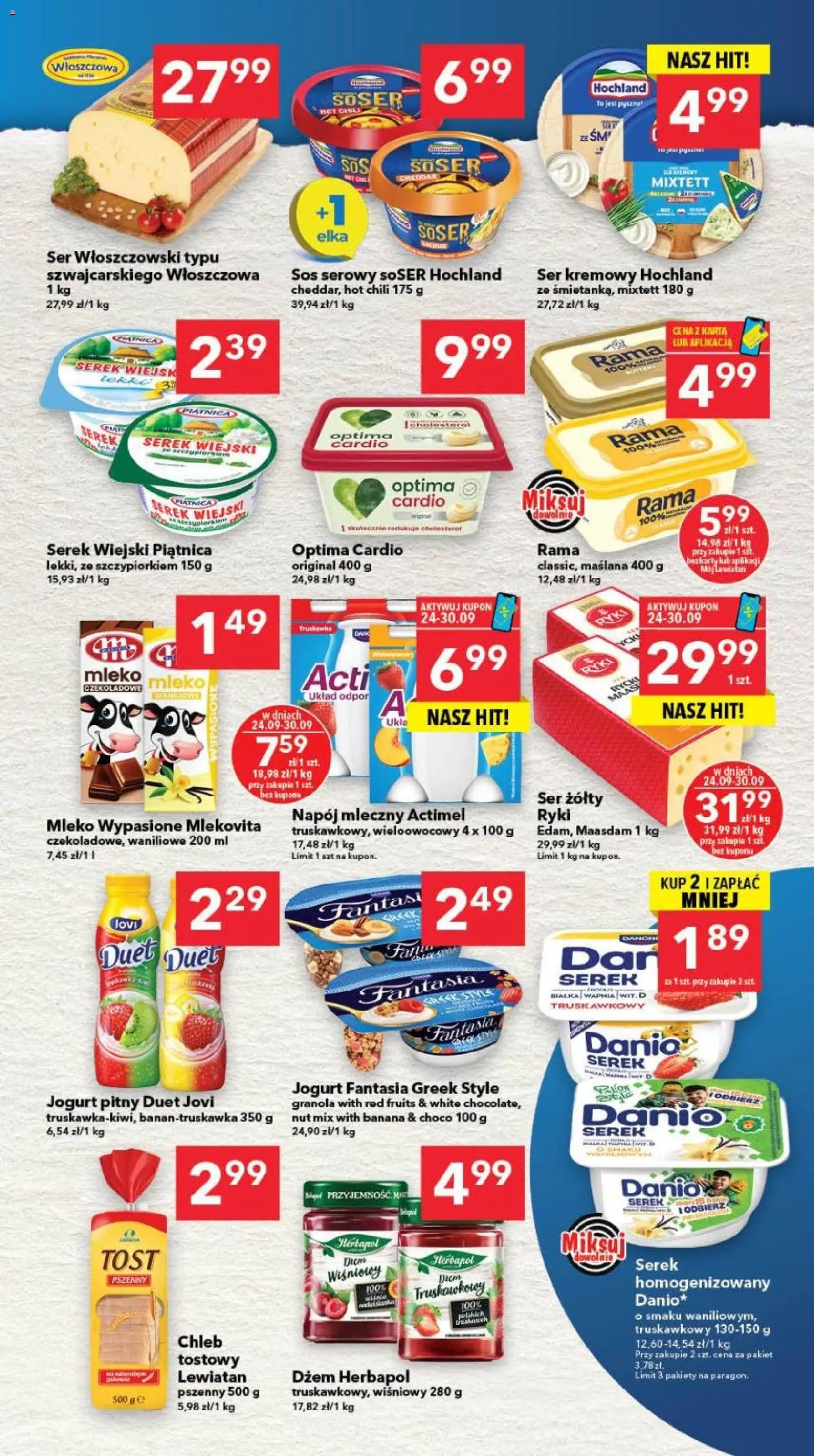 Lewiatan gazetka - Szczecin od 24.09.2026 | Strona: 3 | Produkty: Serek, Ser, Jogurt, Mleko 1