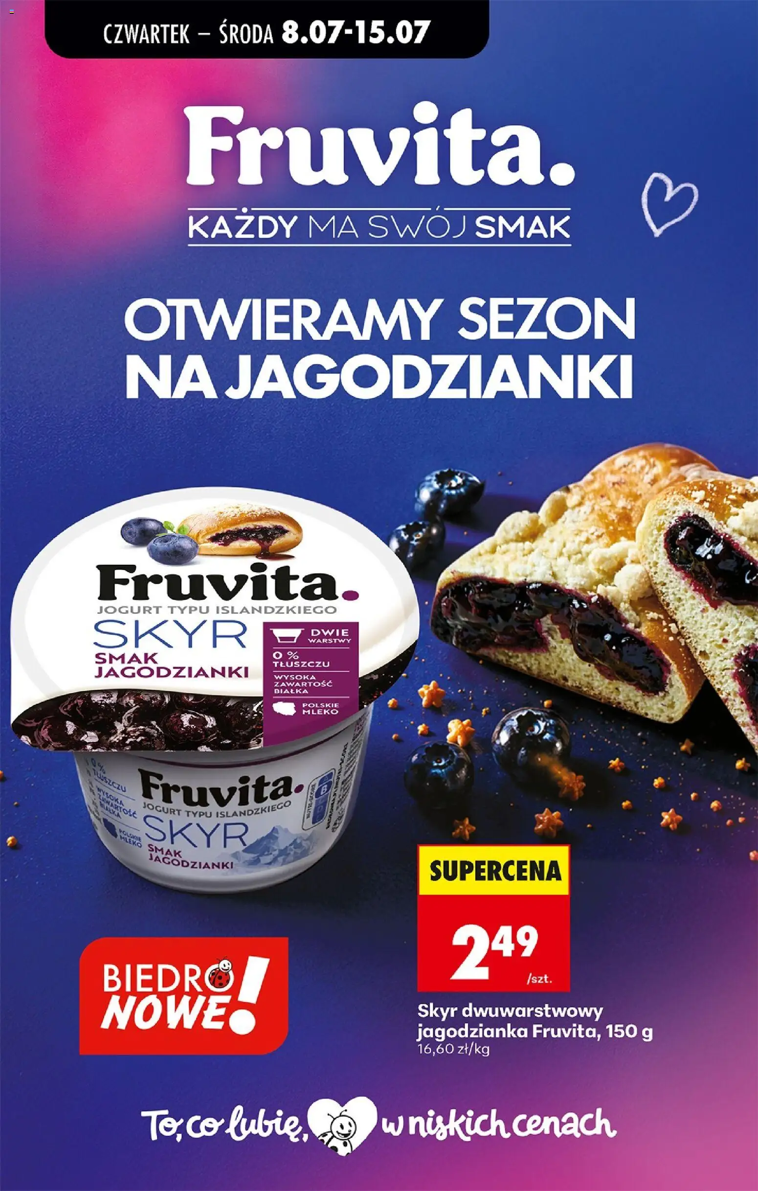Biedronka Polsko leták - Codziennie niskie ceny od 09.07.2026 | Strana: 42 | Produkty: Mléko, Jogurt, Skyr