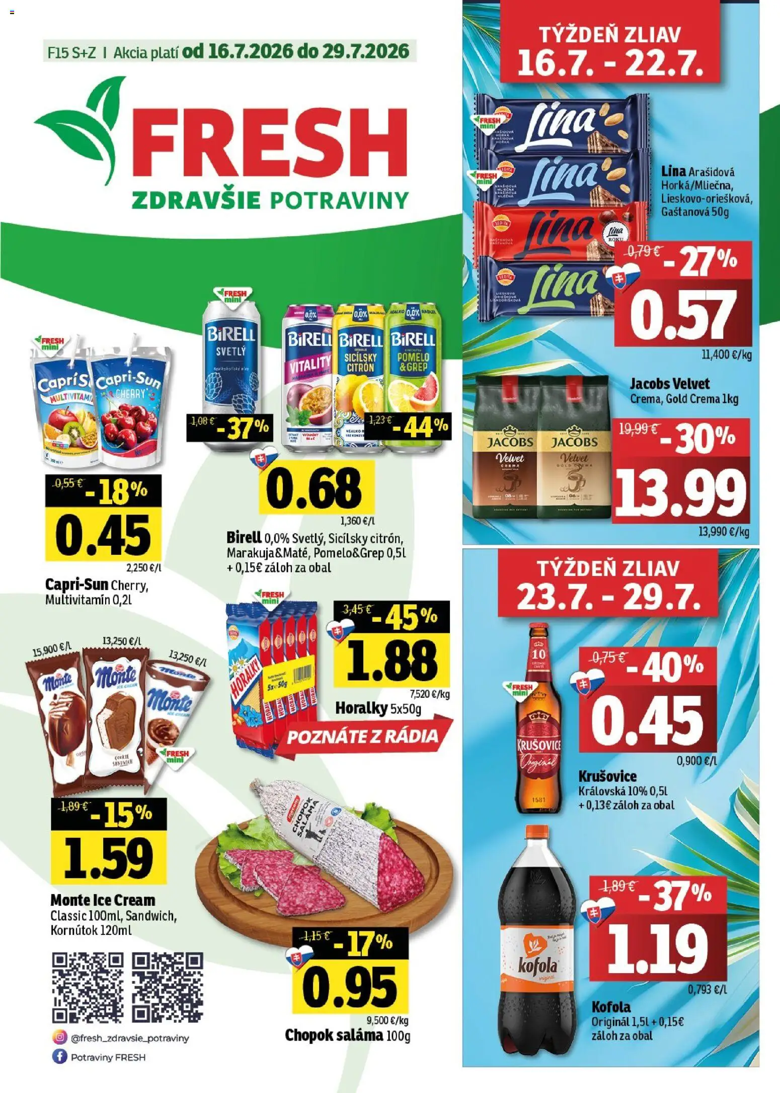 Nové Fresh akcie – leták je platný od 16.07.2026 | Strana: 1