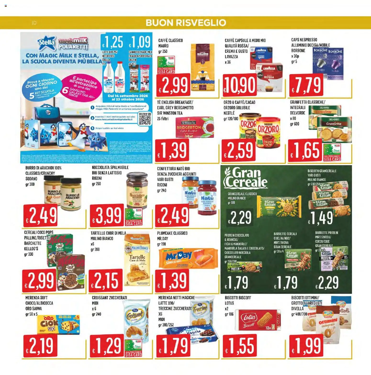 Volantino SISA del 01/10/2026 | Pagina: 10 | Prodotti: Cereali, Fichi, Burro di arachidi, Lavazza