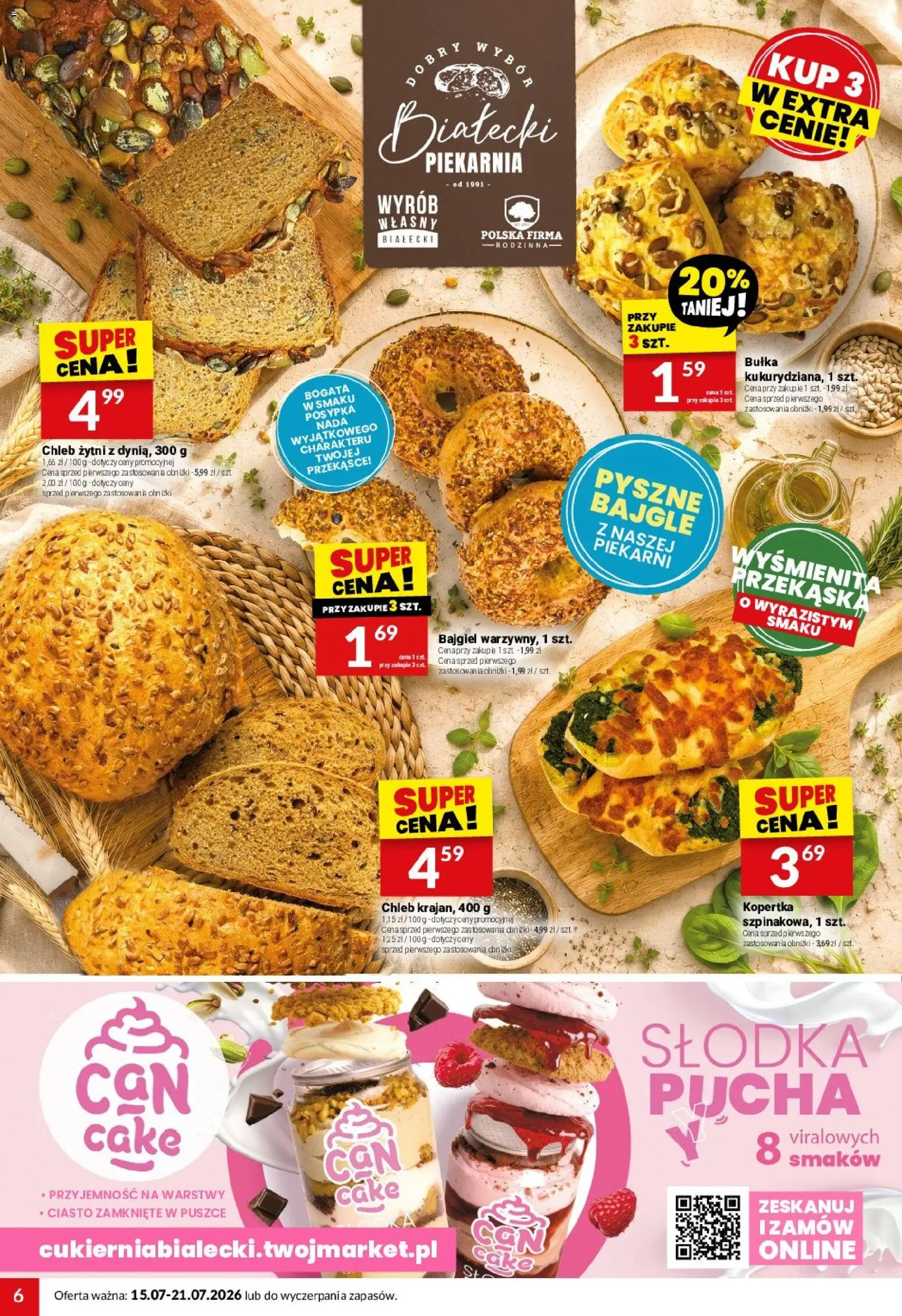 Twój Market gazetka od 15.07.2026 | Strona: 6 | Produkty: Ciasto, Piekarnia, Bułka, Chleb