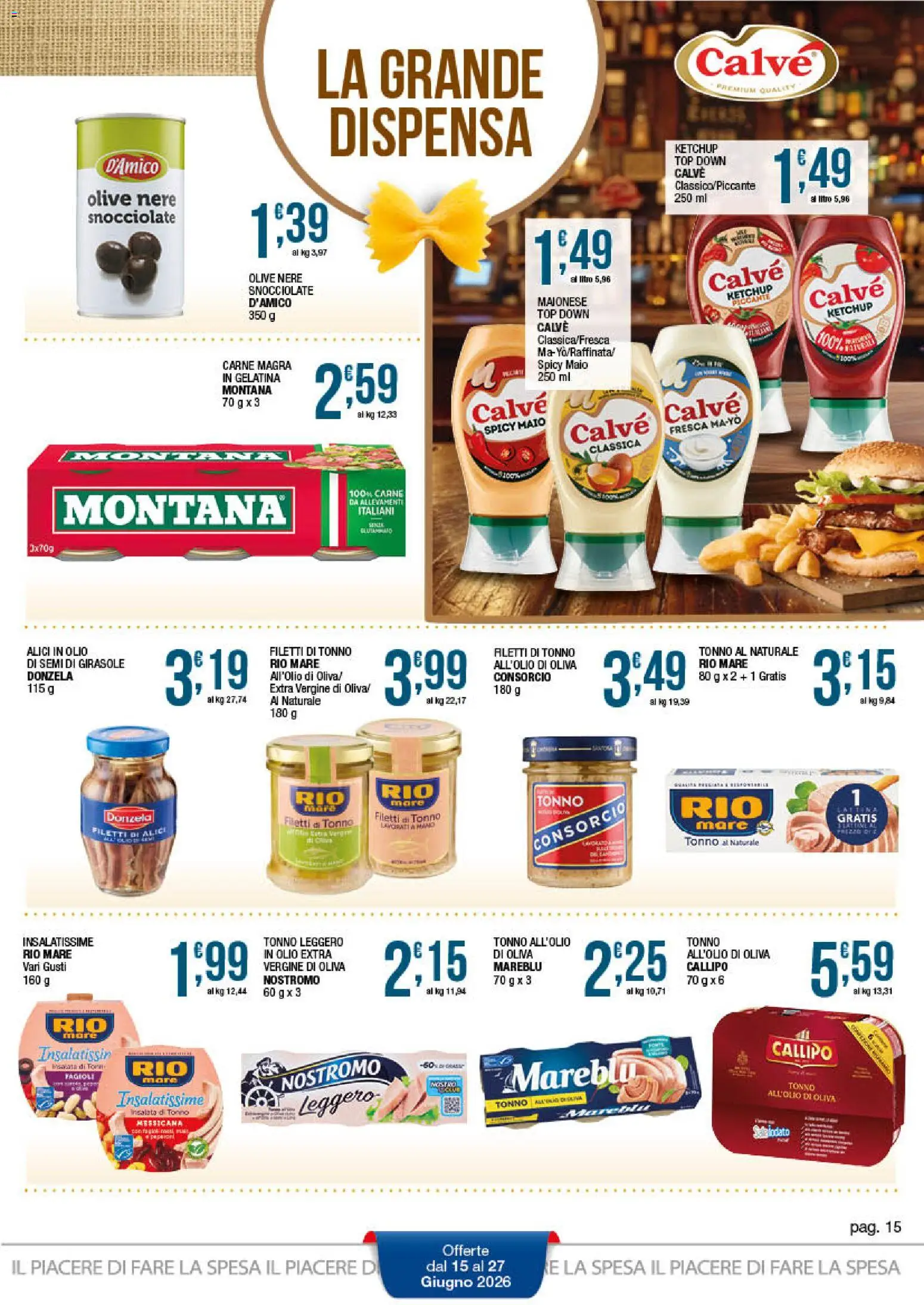Volantino Sidis del 15.06.2026 | Pagina: 15 | Prodotti: Insalata, Fagioli, Olio, Alici