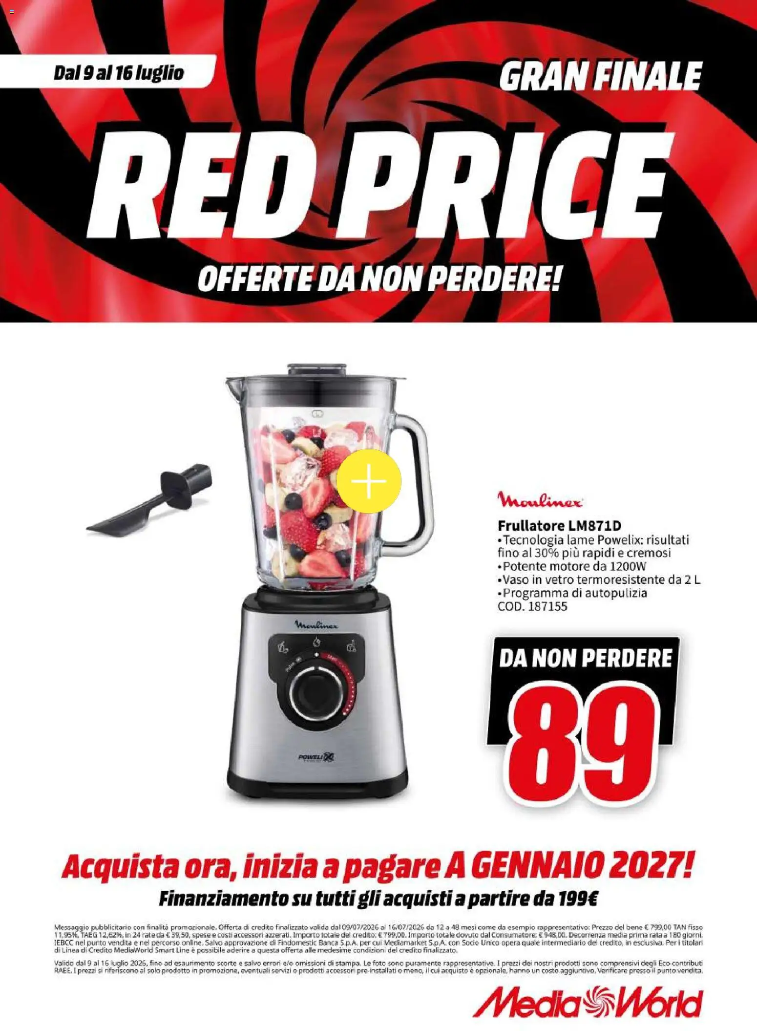 Volantino Media World del 09/07/2026 | Pagina: 51 | Prodotti: Frullatore
