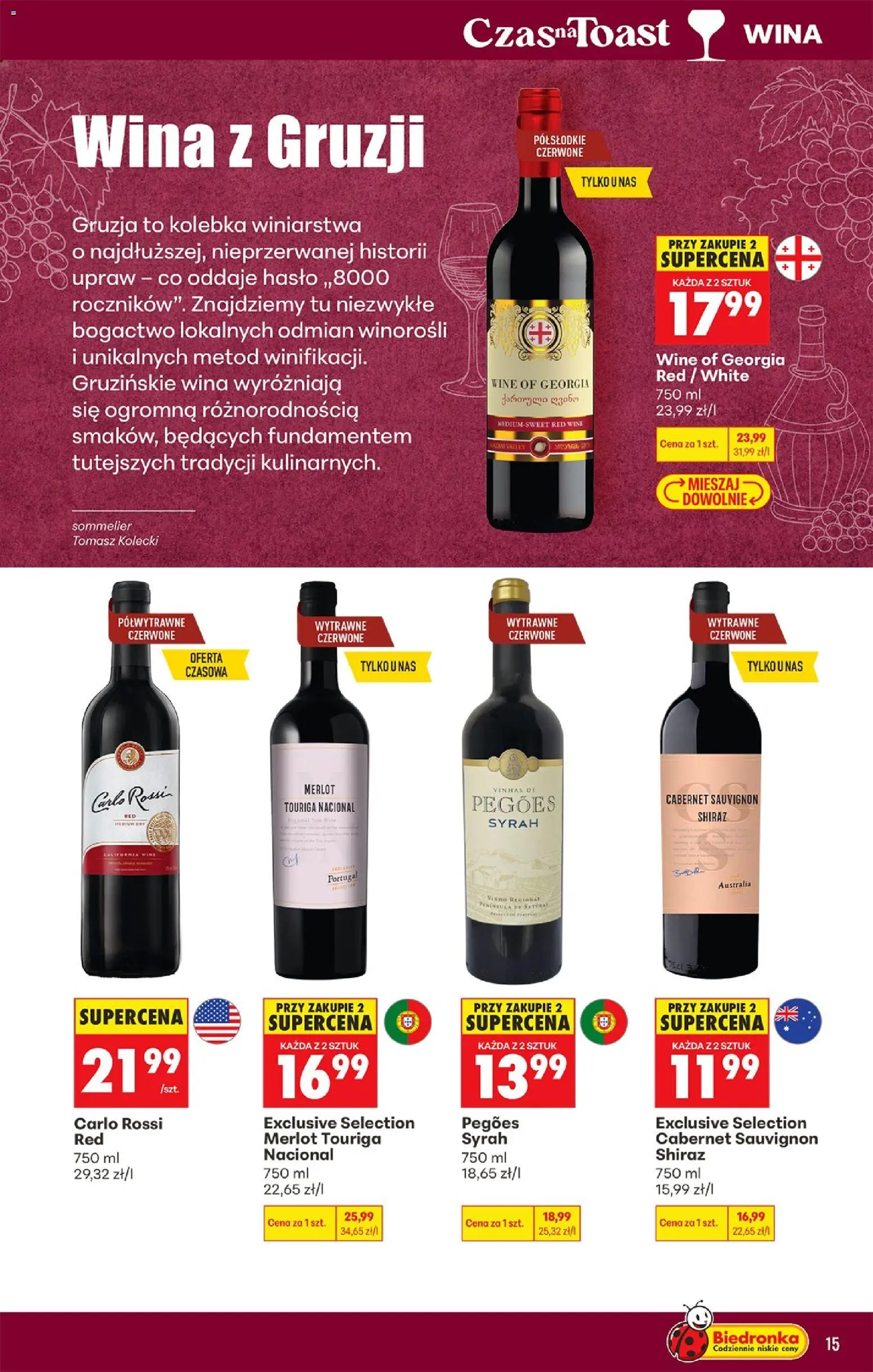 Biedronka Polsko leták - Czas na toast od 24.08.2026 | Strana: 17 | Produkty: Merlot, Kolébka, Cabernet Sauvignon
