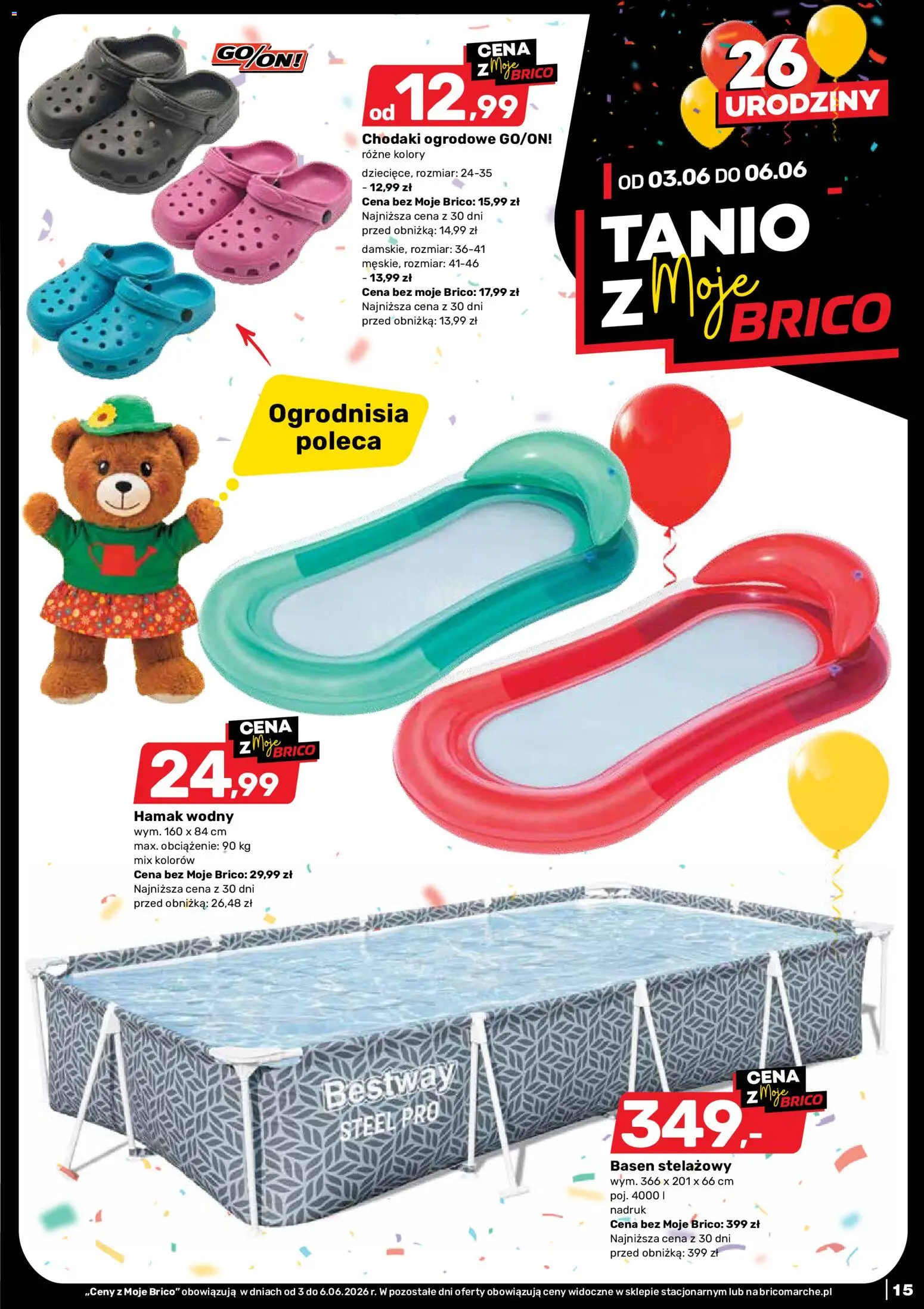 Brico Marché gazetka od 03.06.2026 | Strona: 15 | Produkty: Basen, Hamak