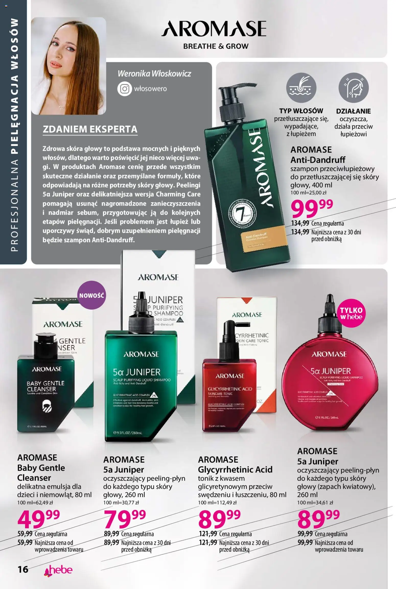 Hebe gazetka - Katalog od 04.08.2026 | Strona: 16 | Produkty: Zapach, Szampon, Tonik