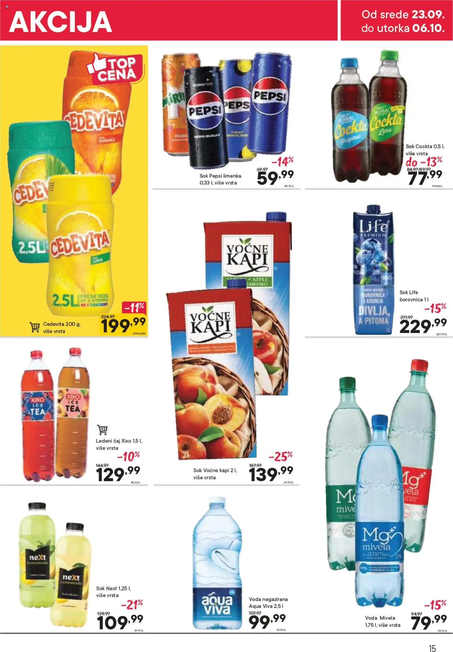 PerSu katalog - važi od 23.09.2026 | Strana: 15 | Proizvode: Ledeni čaj, Cedevita, Voda, Čaj