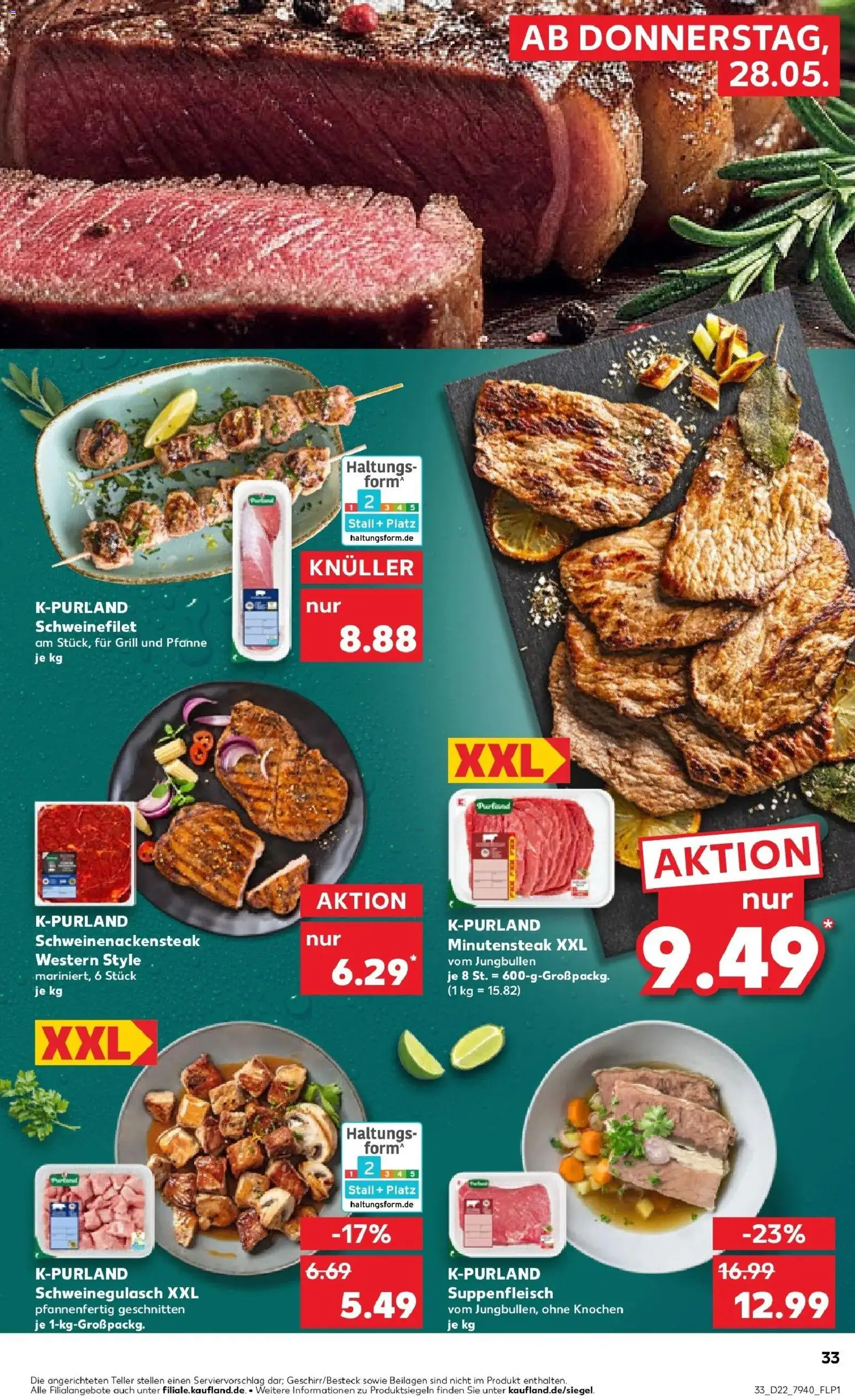 Kaufland Prospekt Hattingen – gültig ab 26.05.2026 | Seite: 38 | Produkte: Schweinegulasch, Grill, Schweinefilet, Steak