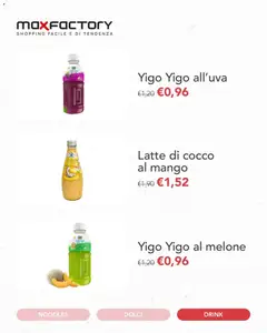 Anteprima del volantino Max Factory volantino valido a partire dal 16.06.2026 | Pagina: 4 | Prodotti: Latte, Mango, Melone, Cocco