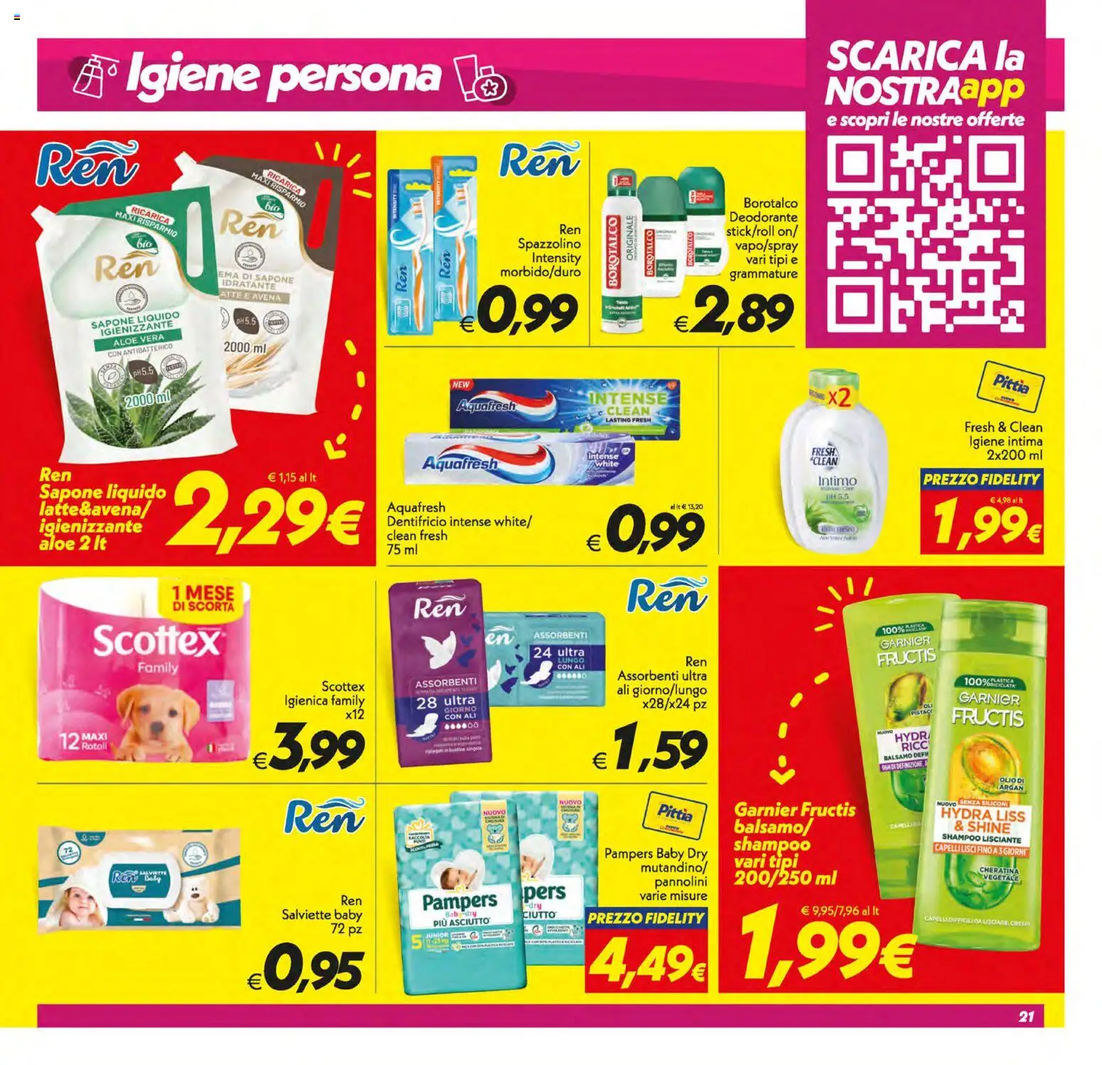 Volantino SuperConveniente del 21/07/2026 | Pagina: 21 | Prodotti: Deodorante, Intimo, Pampers, Aloe vera