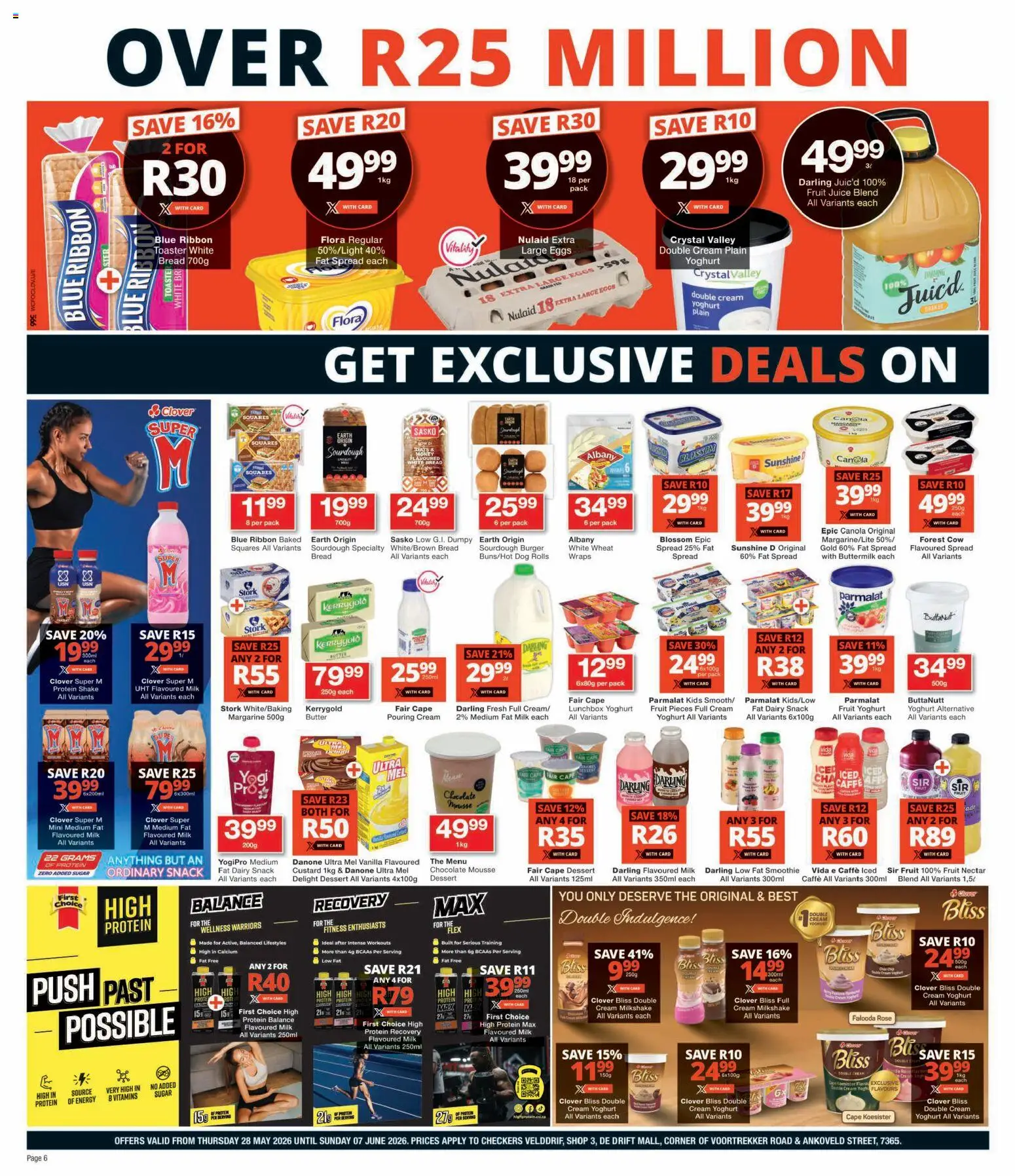 New Checkers catalogue – valid from 28.05.2026 | Page: 6 | Products: Toaster, Milk, Chocolate, Margarine