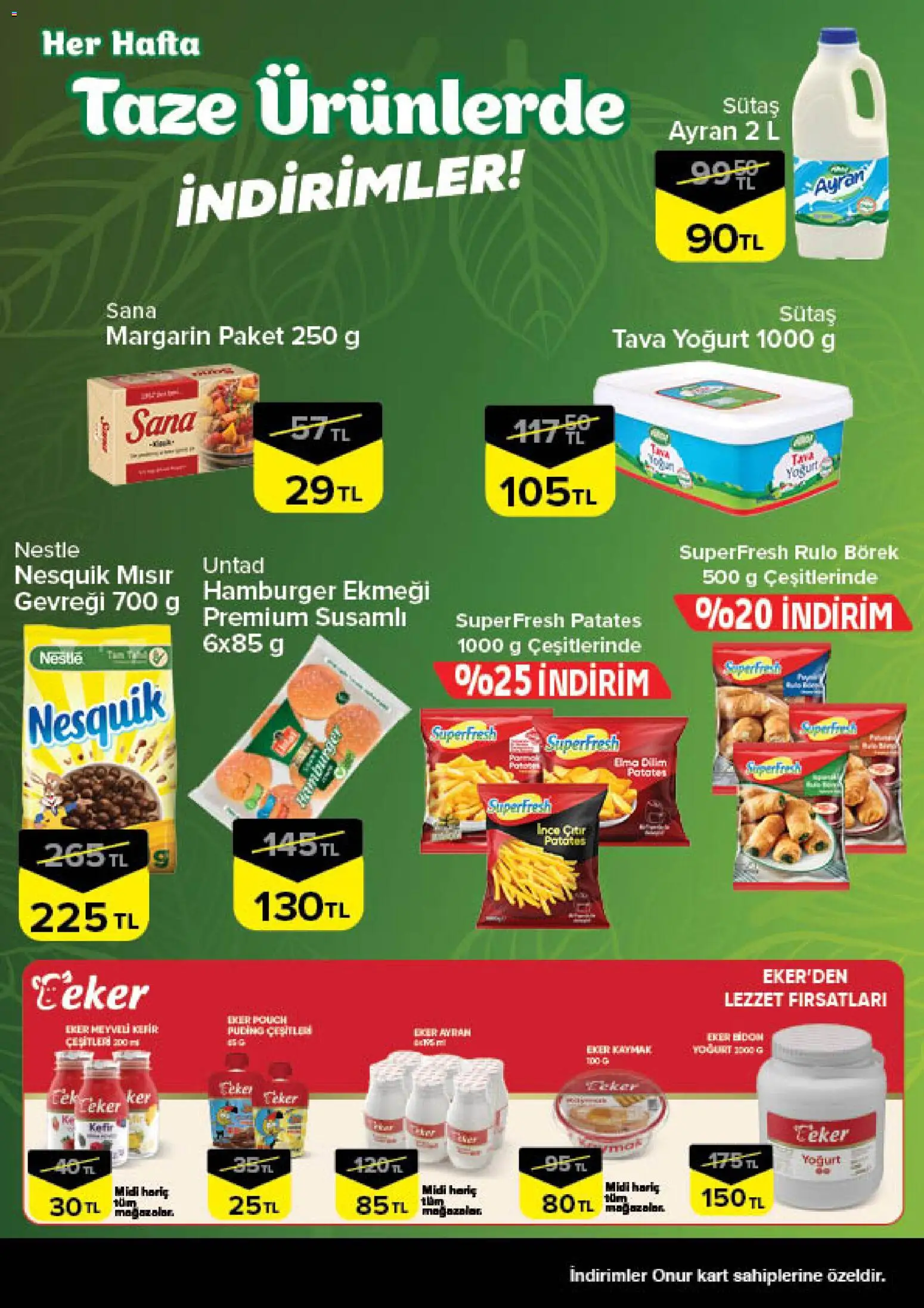 Onur Market - Taze Ürünlerde İndirimler Trakya - 01 Ekim 2026 tarihinden itibaren geçerlidir | Sayfa: 3 | Ürünler: Kefir, Yoğurt, Patates, Mısır