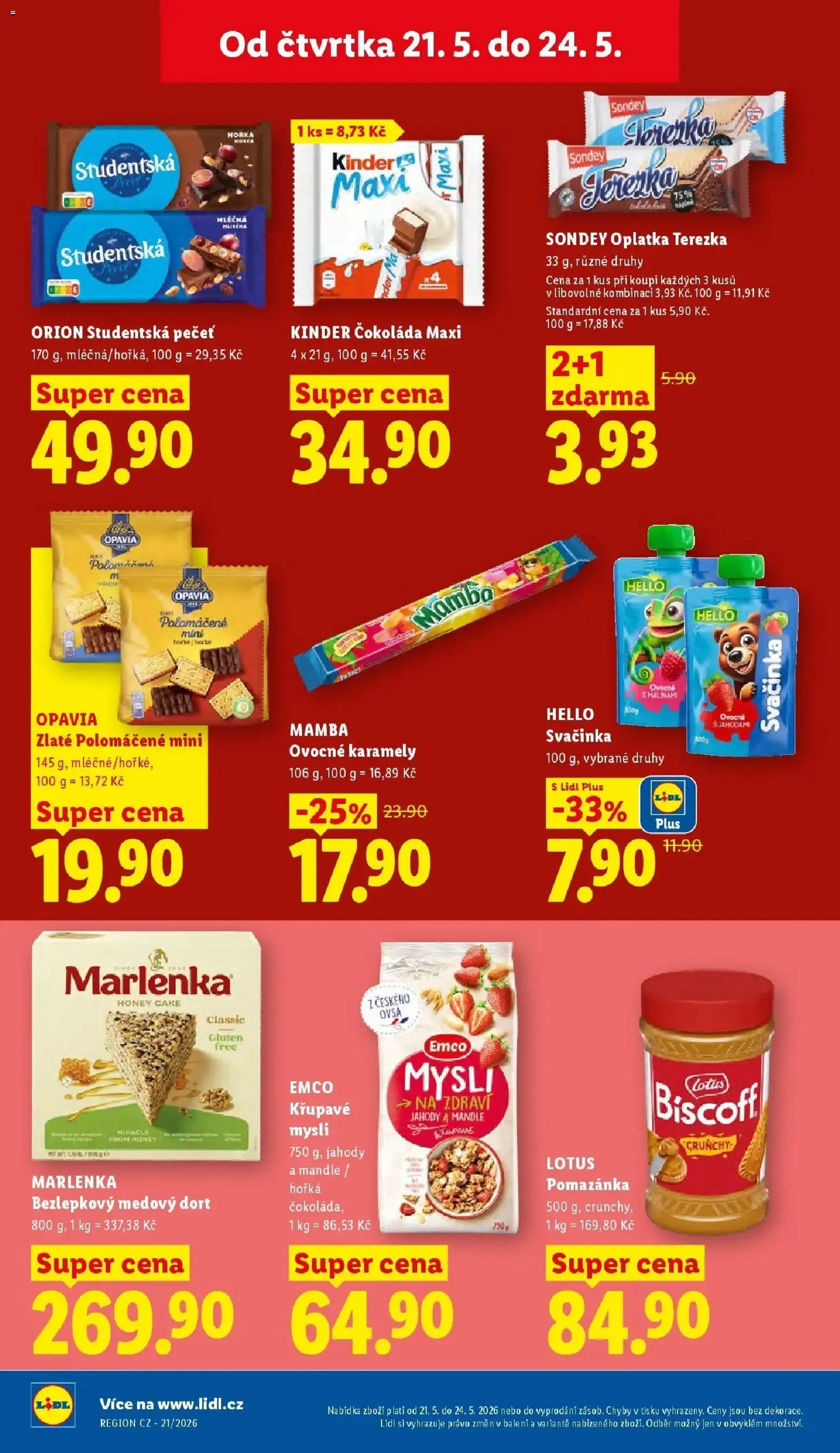 Lidl aktuální leták od 21.05.2026 | Strana: 18 | Produkty: Lotus pomazánka, Kinder čokoláda, Pomazánka, Lotus