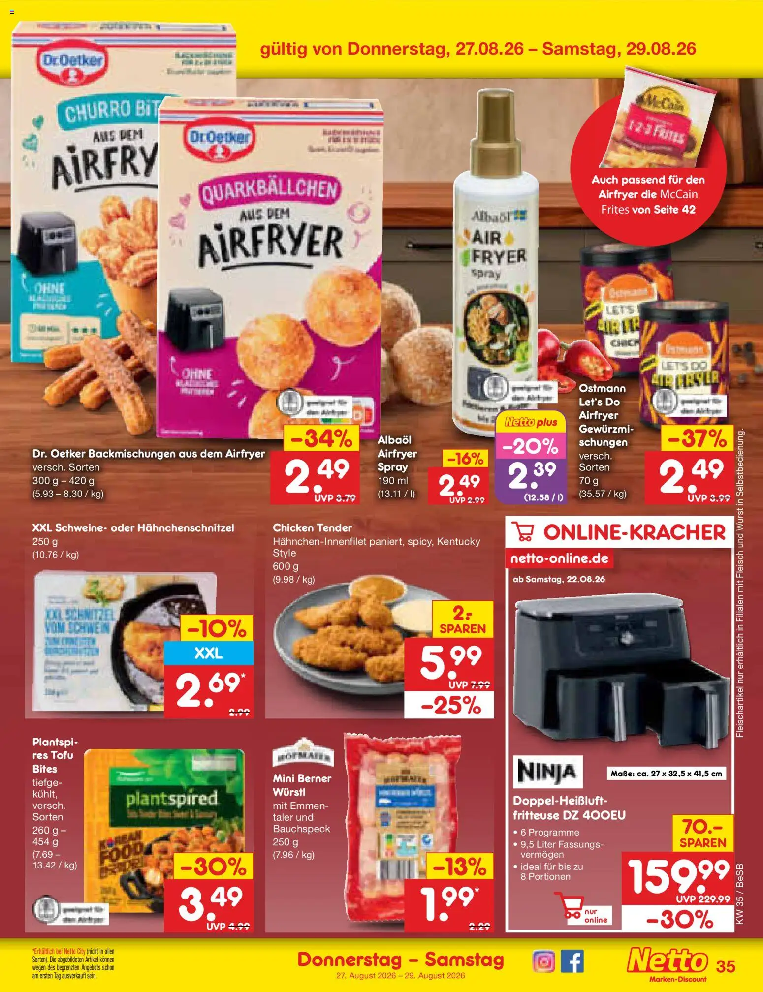 Netto Marken-Discount Prospekt – gültig ab 24.08.2026 | Seite: 53 | Produkte: Schnitzel, Wurst, Fritteuse, Fleisch