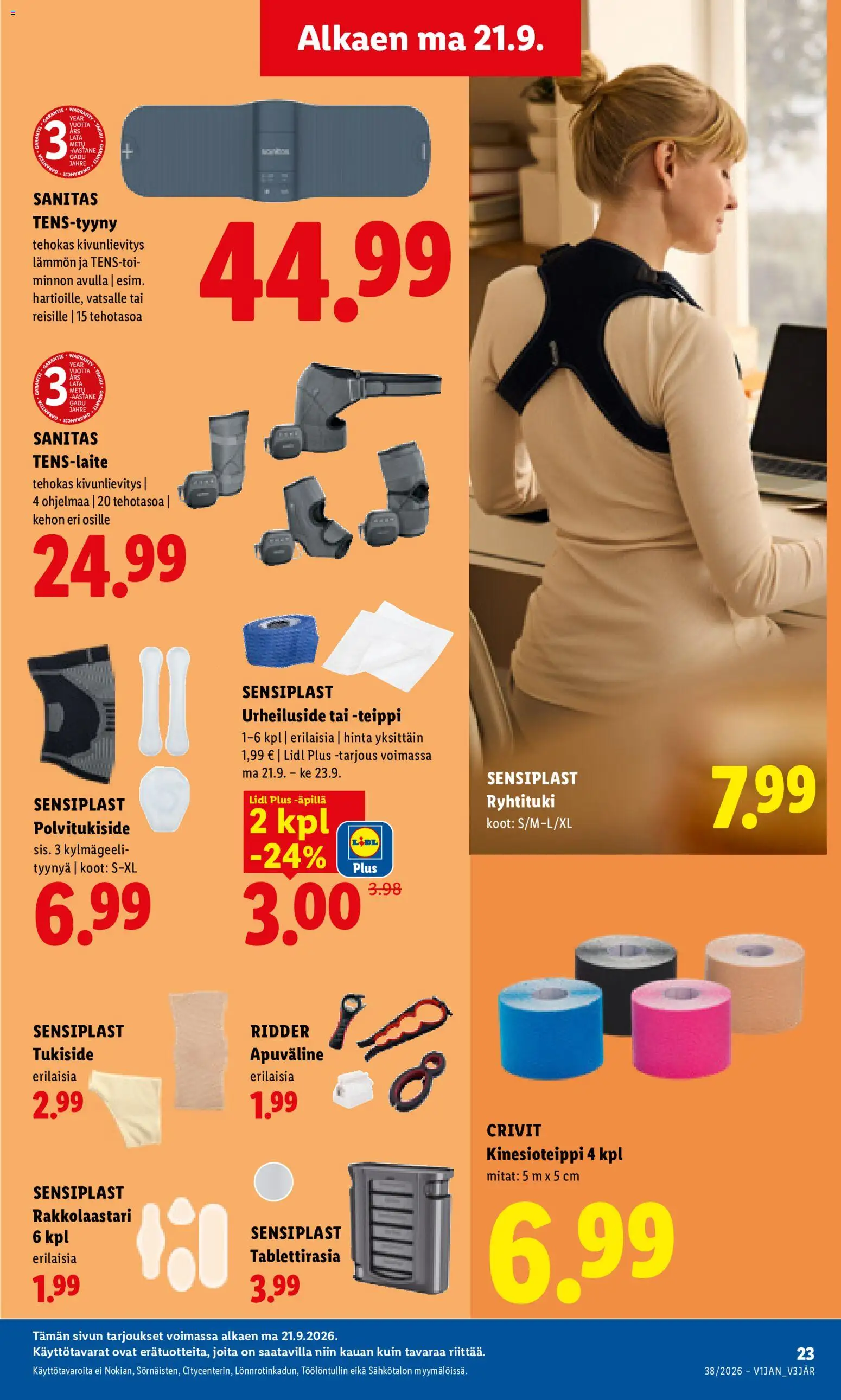 Lidl tarjoukset - Tampere – voimassa 21/09/2026 alkaen | Sivu: 13 | Tuotteet: Rakkolaastari, Teippi