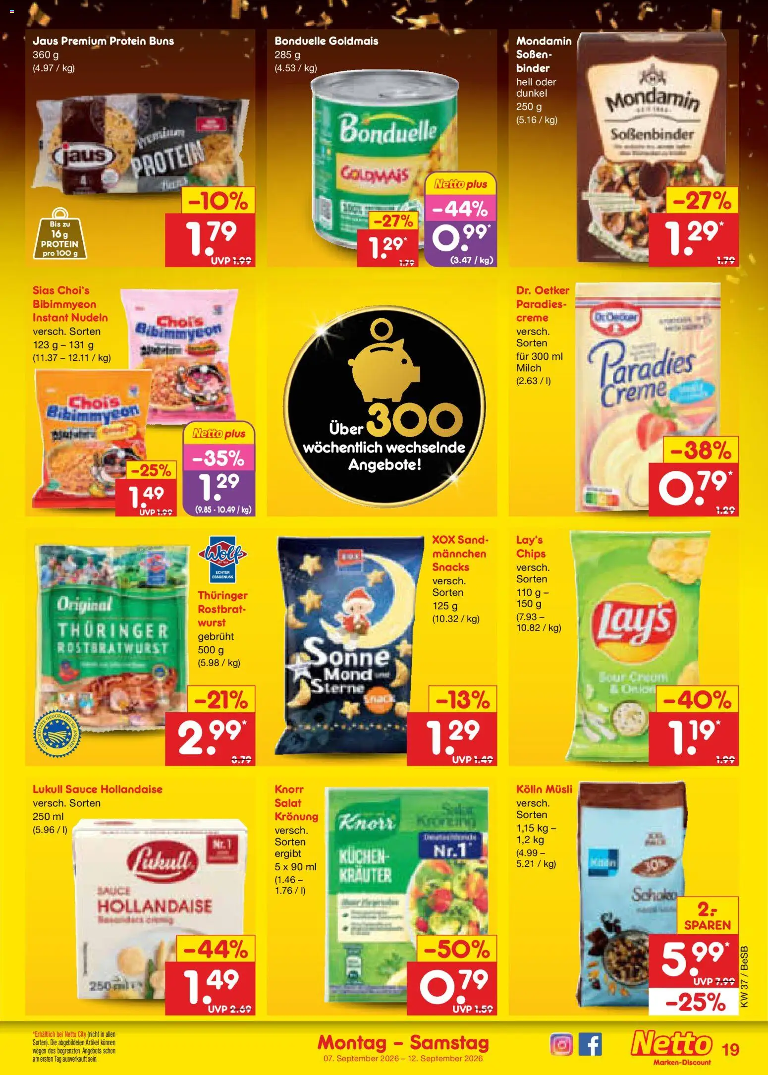 Netto Marken-Discount Prospekt – gültig ab 07.09.2026 | Seite: 27 | Produkte: Kolln musli, Milch, Creme, Nudeln