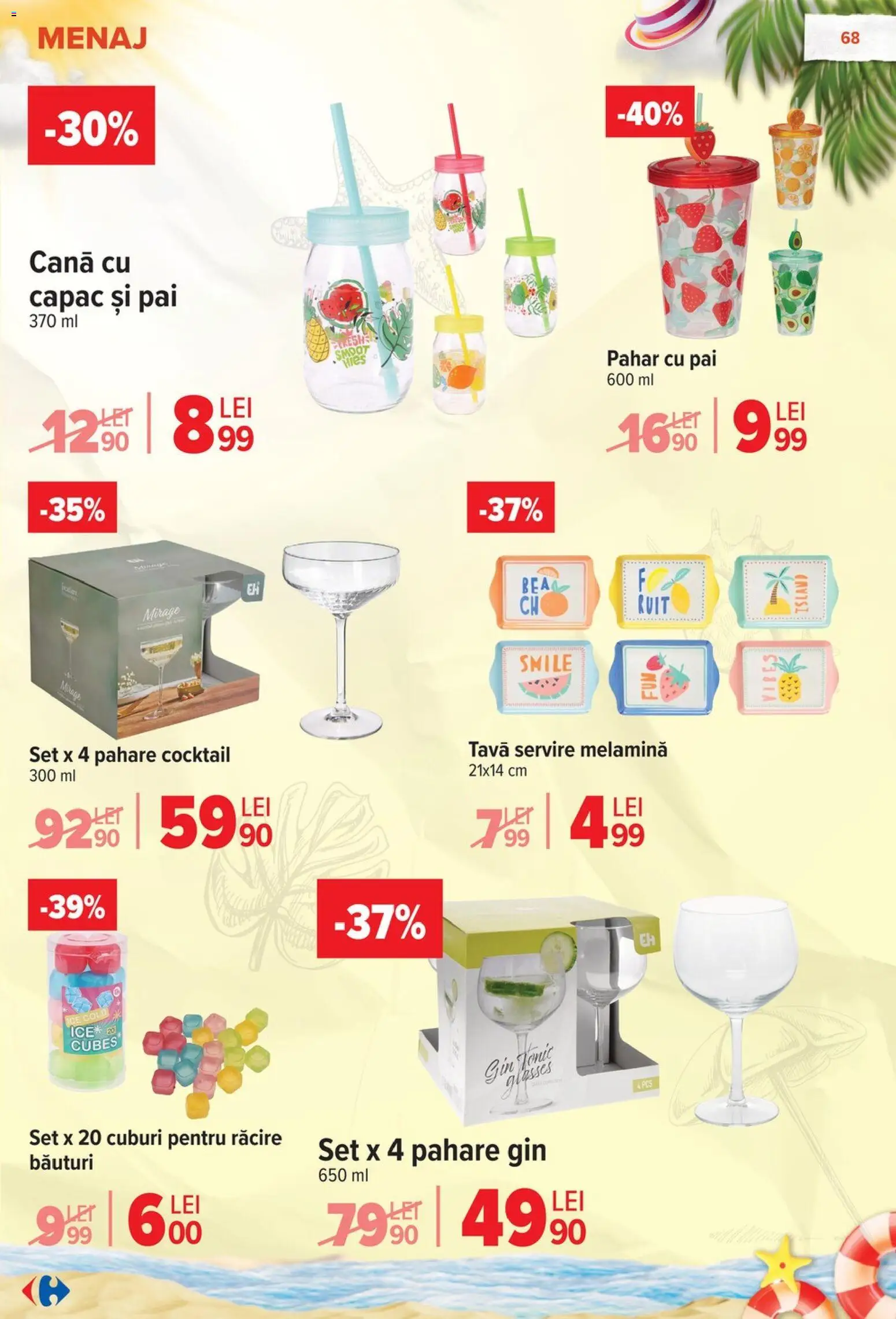 Noul catalog Carrefour – valabil de la 17.06.2026 | Pagină: 69 | Produse: Pahare, Cocktail, Gin