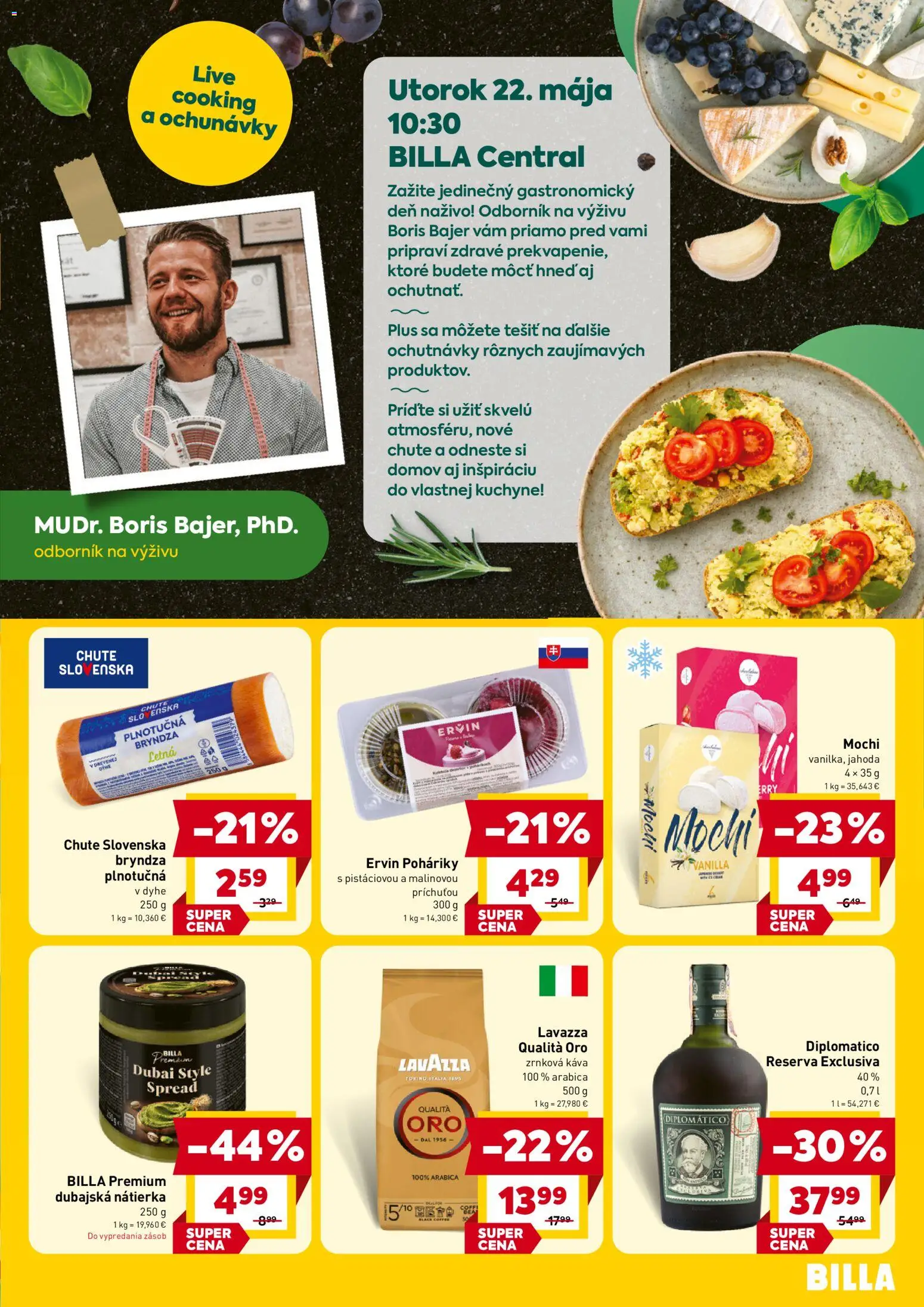 Nové Billa akcie – leták je platný od 20.05.2026 | Strana: 3 | Produkty: Diplomatico, Káva, Lavazza, Bryndza