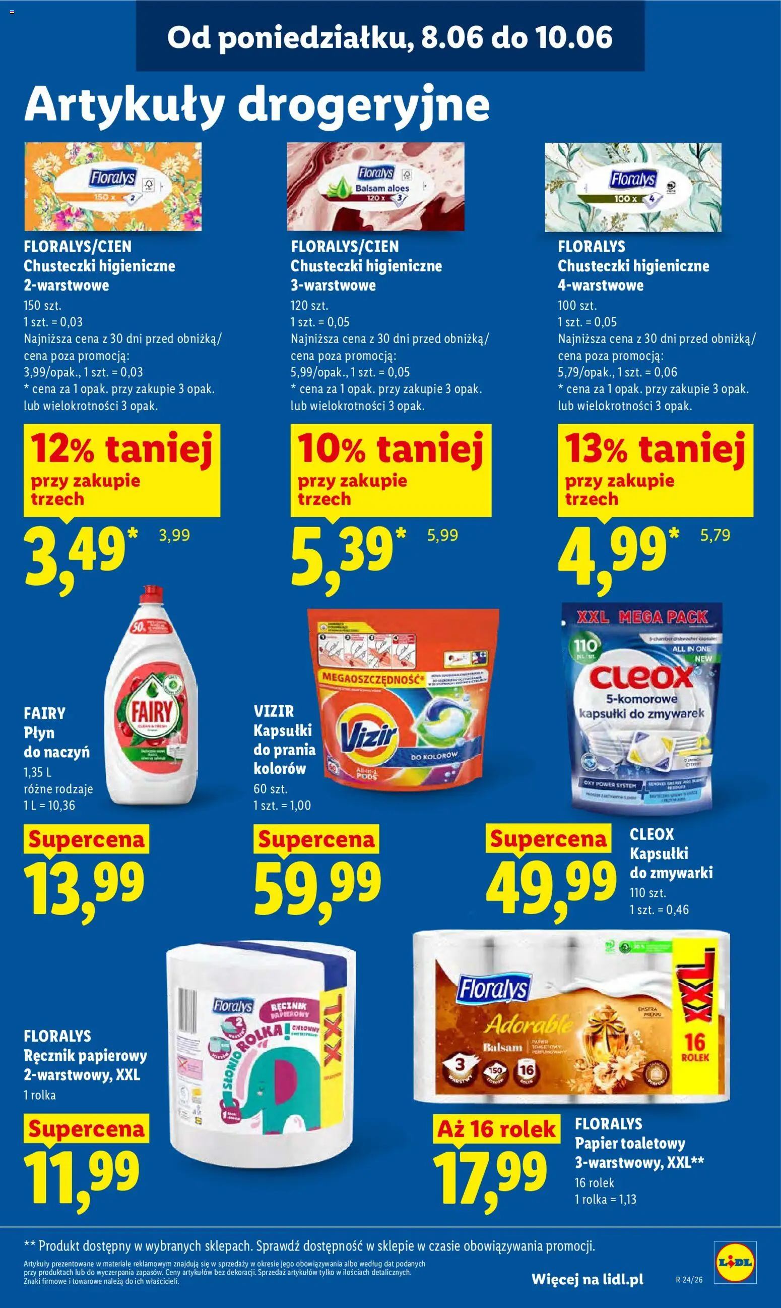 Lidl gazetka od 08.06.2026 | Strona: 79 | Produkty: Papier toaletowy, Kapsułki do prania, Ręcznik papierowy, Kapsułki do zmywarki
