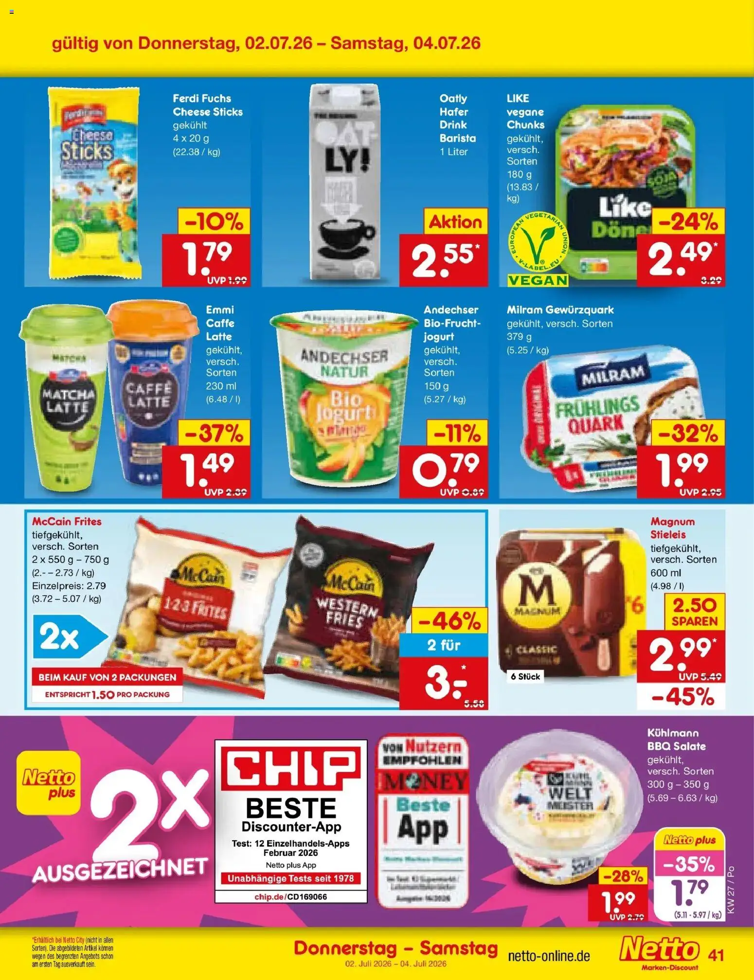 Netto Marken-Discount Prospekt Selb – gültig ab 29.06.2026 | Seite: 59 | Produkte: Quark, McCain, Milram, Oatly