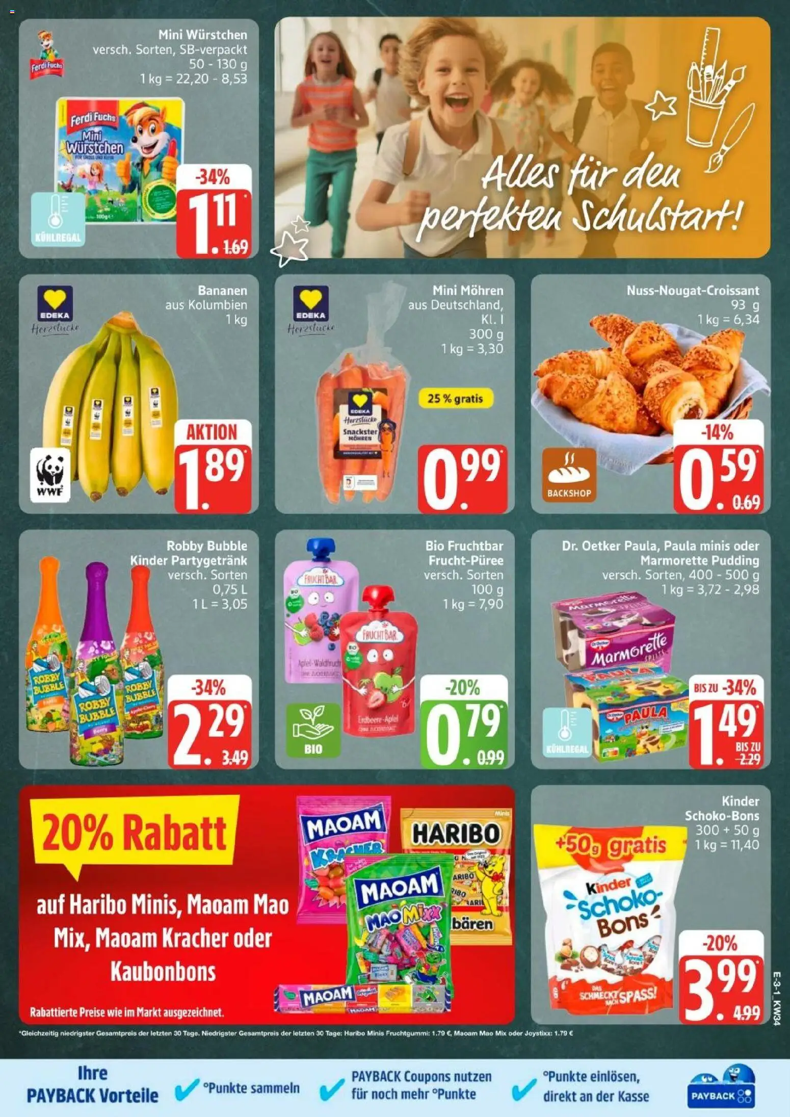 Edeka Prospekt Hamburg – gültig ab 17.08.2026 | Seite: 3 | Produkte: Äpfel, Bananen, Pudding, Mohren