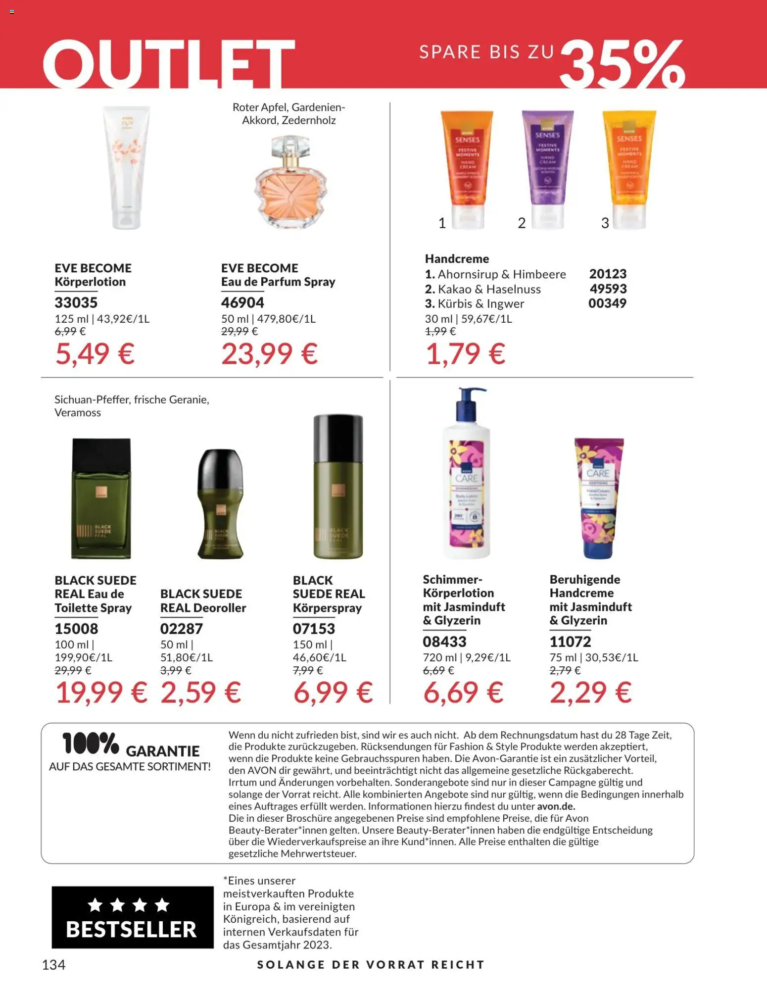 AVON Katalog Juli 2026 – gültig ab 01.07.2026 | Seite: 134 | Produkte: Eau de Parfum, Kürbis, Himbeere, Körperspray