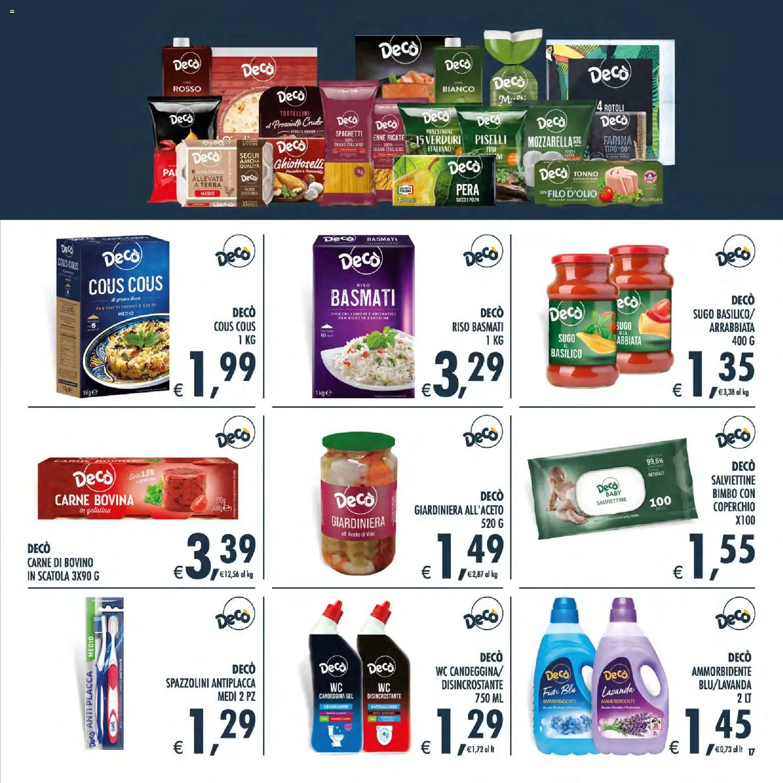 Volantino Decò del 21/07/2026 | Pagina: 19 | Prodotti: Bovino, Prosciutto Crudo, Ammorbidente, Anticalcare