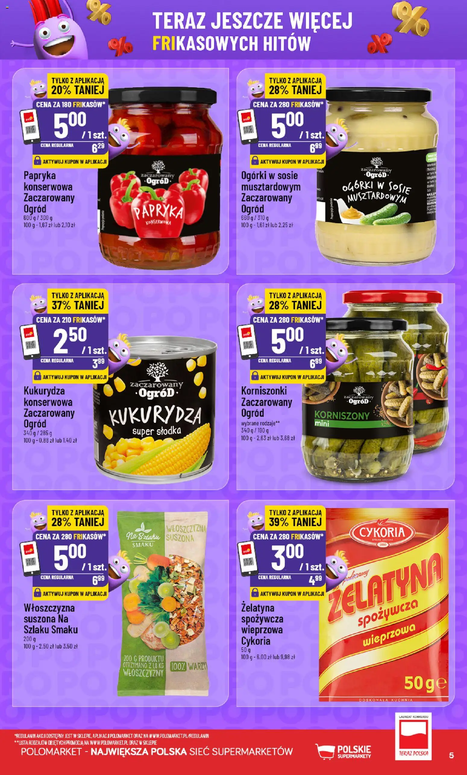 POLOmarket gazetka - Frikasowe Hity od 12.08.2026 | Strona: 5 | Produkty: Żelatyna, Włoszczyzna, Papryka, Ogórki