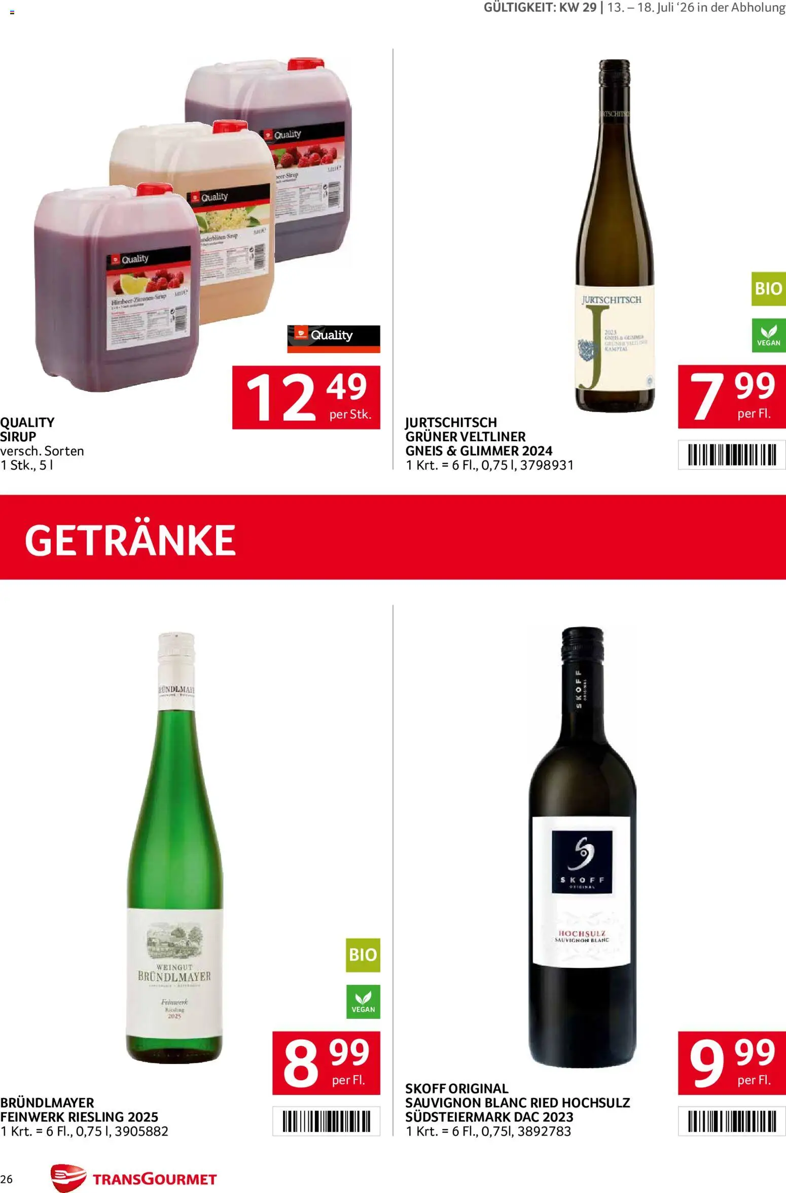 Transgourmet Flugblatt gültig ab 13.07.2026 | Seite: 26