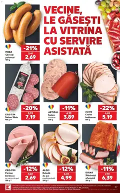 Ofertele Kaufland valabile de la 14.10.2026 | Pagină: 27 | Produse: Cotlet, Vitrină, Ruladă, Cârnați